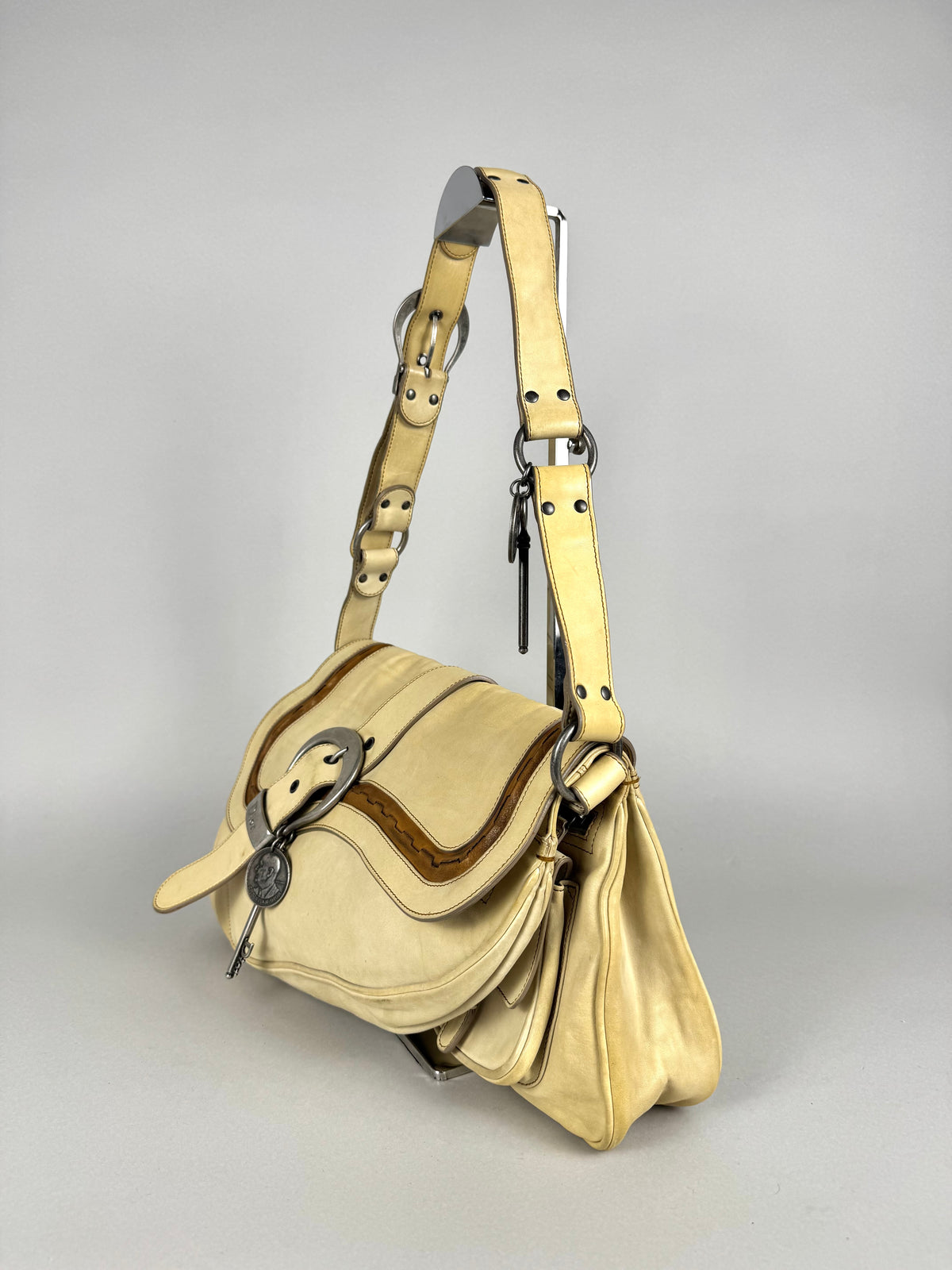 Christian Dior Gaucho Double Leather Off White