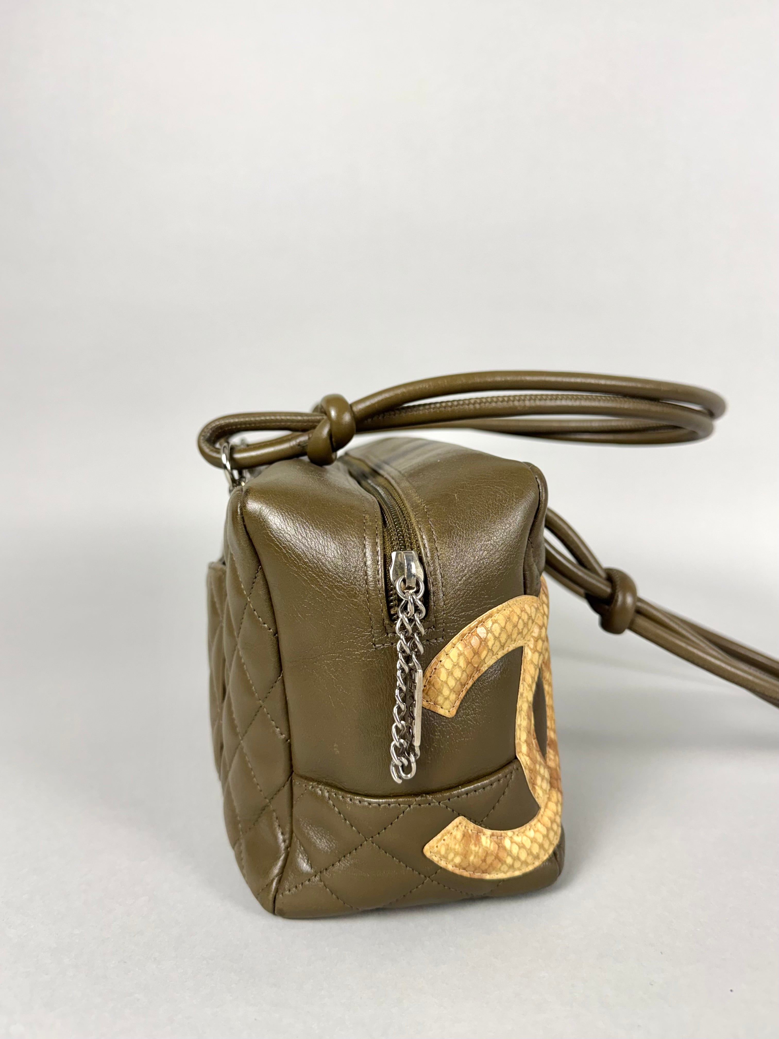 Chanel Ligne Cambon Leather Bowler Bag in Python