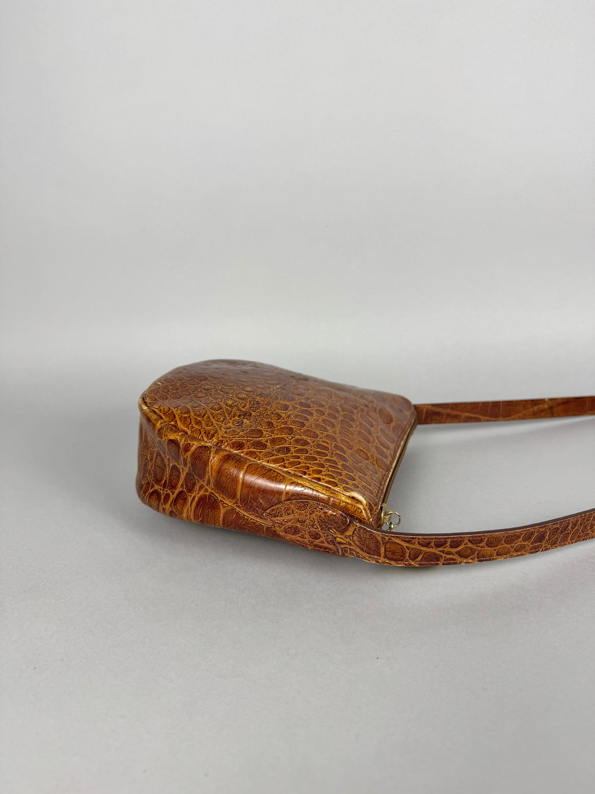 Fendi Janus Medallion Crocodile Embossed Leather Crossbody