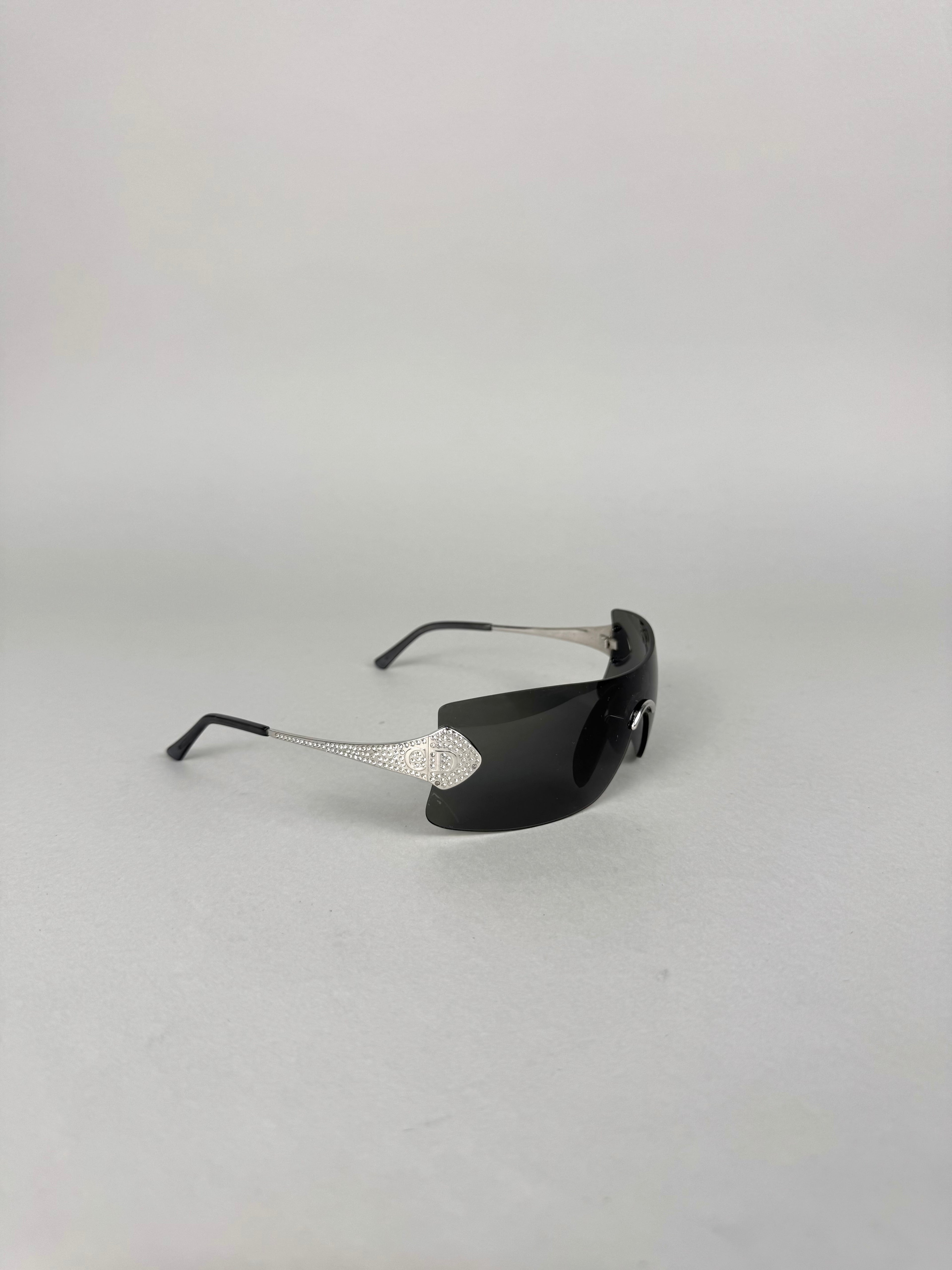 Christian Dior Alek Wek Runway Swarovski Gold Plated Sunglasses