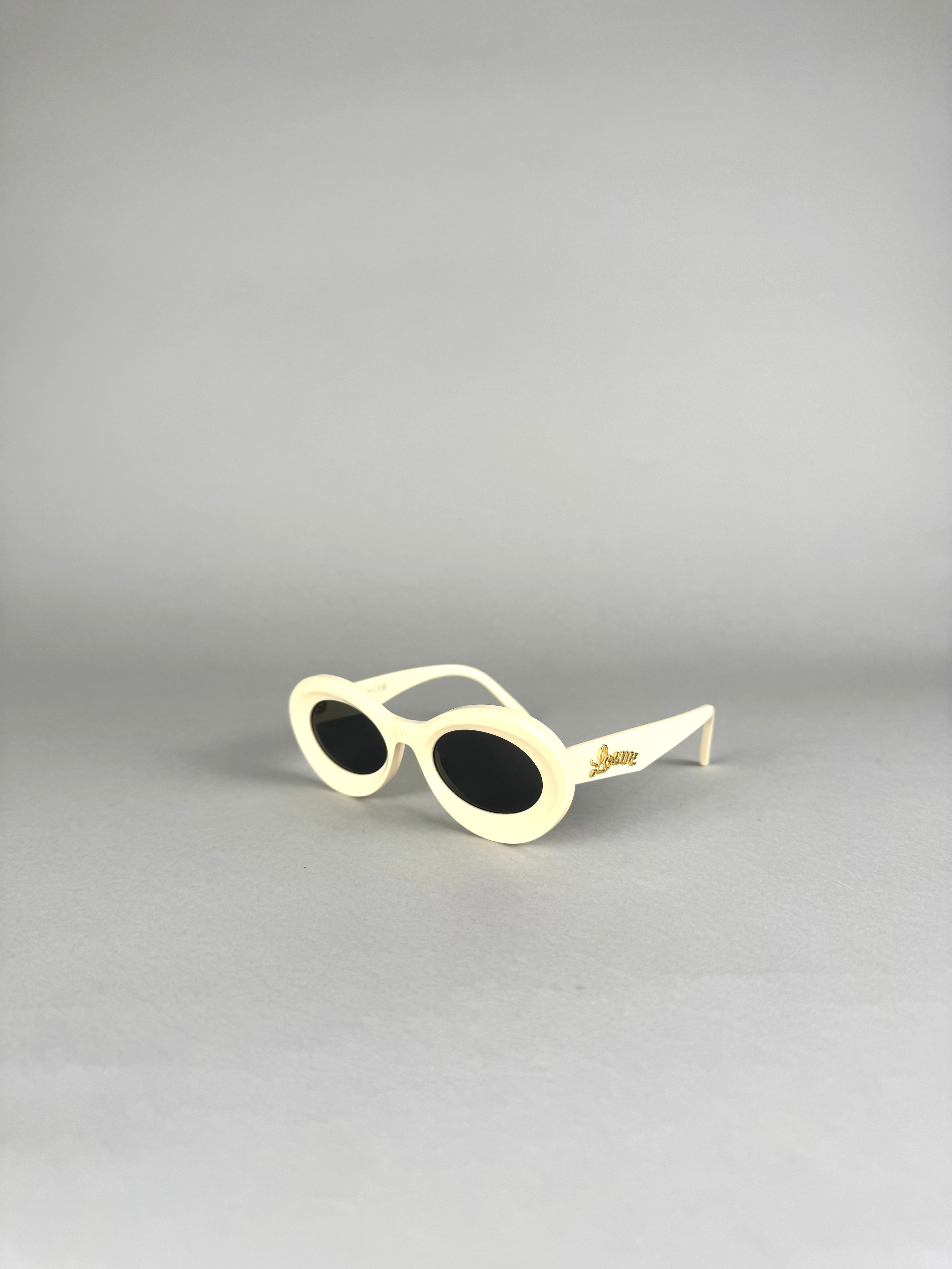 Loewe Loop Oversized Round Frame White Sunglasses