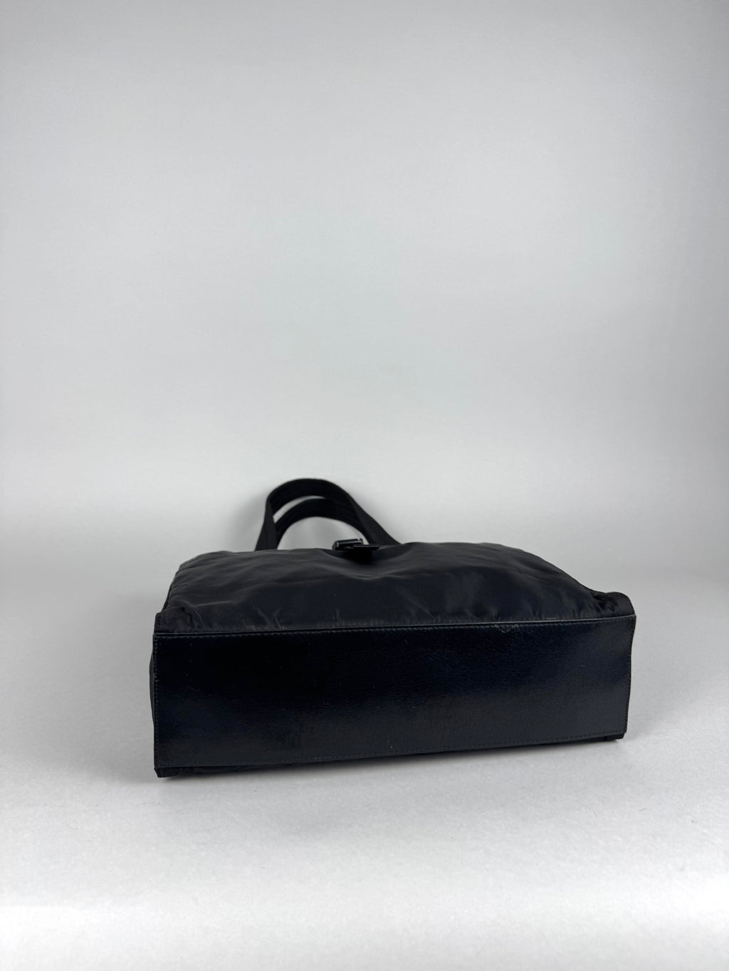 Prada Tessuto Buckle Nylon Black Tote