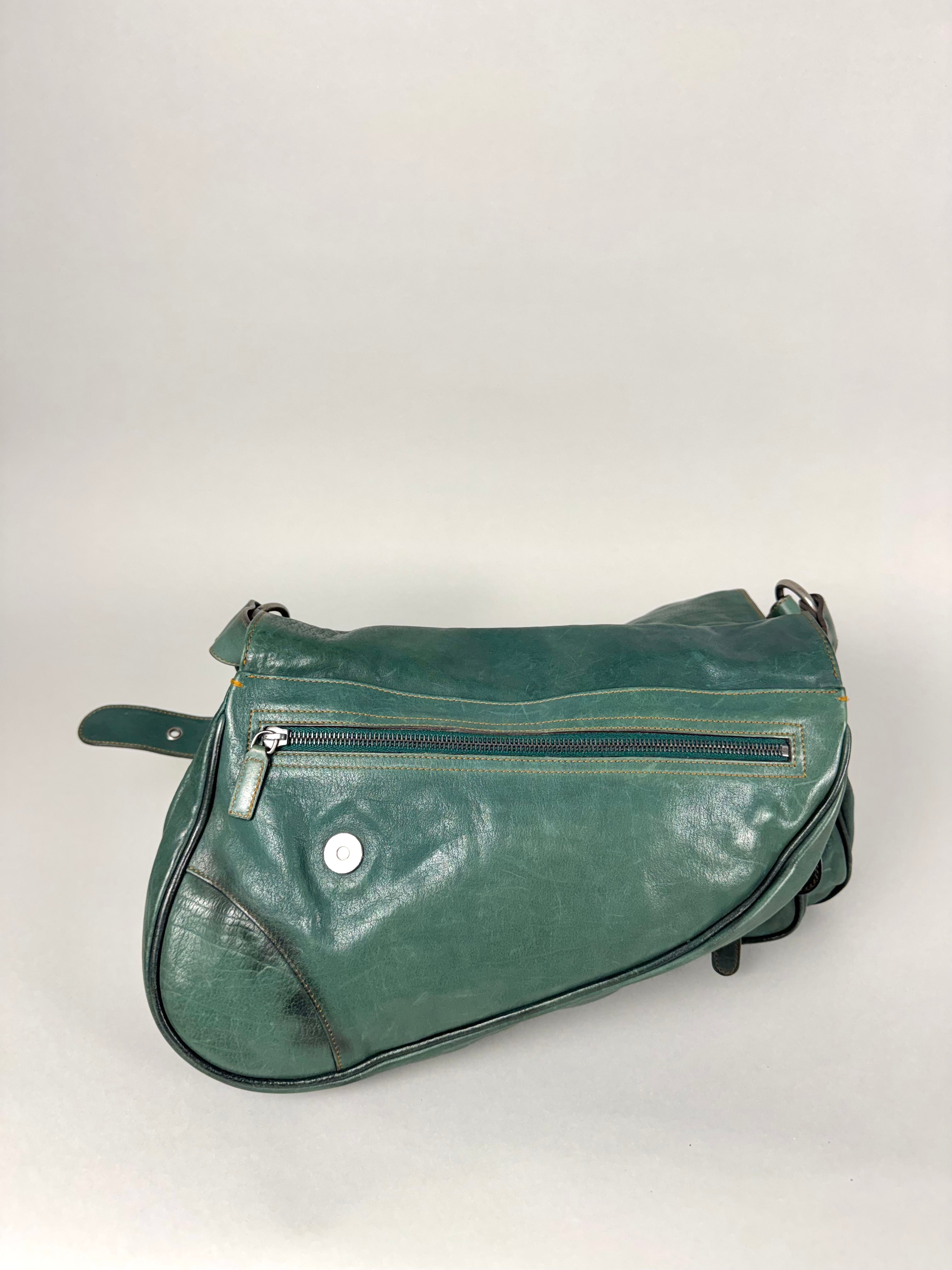Christian Dior Gaucho Double Leather Green