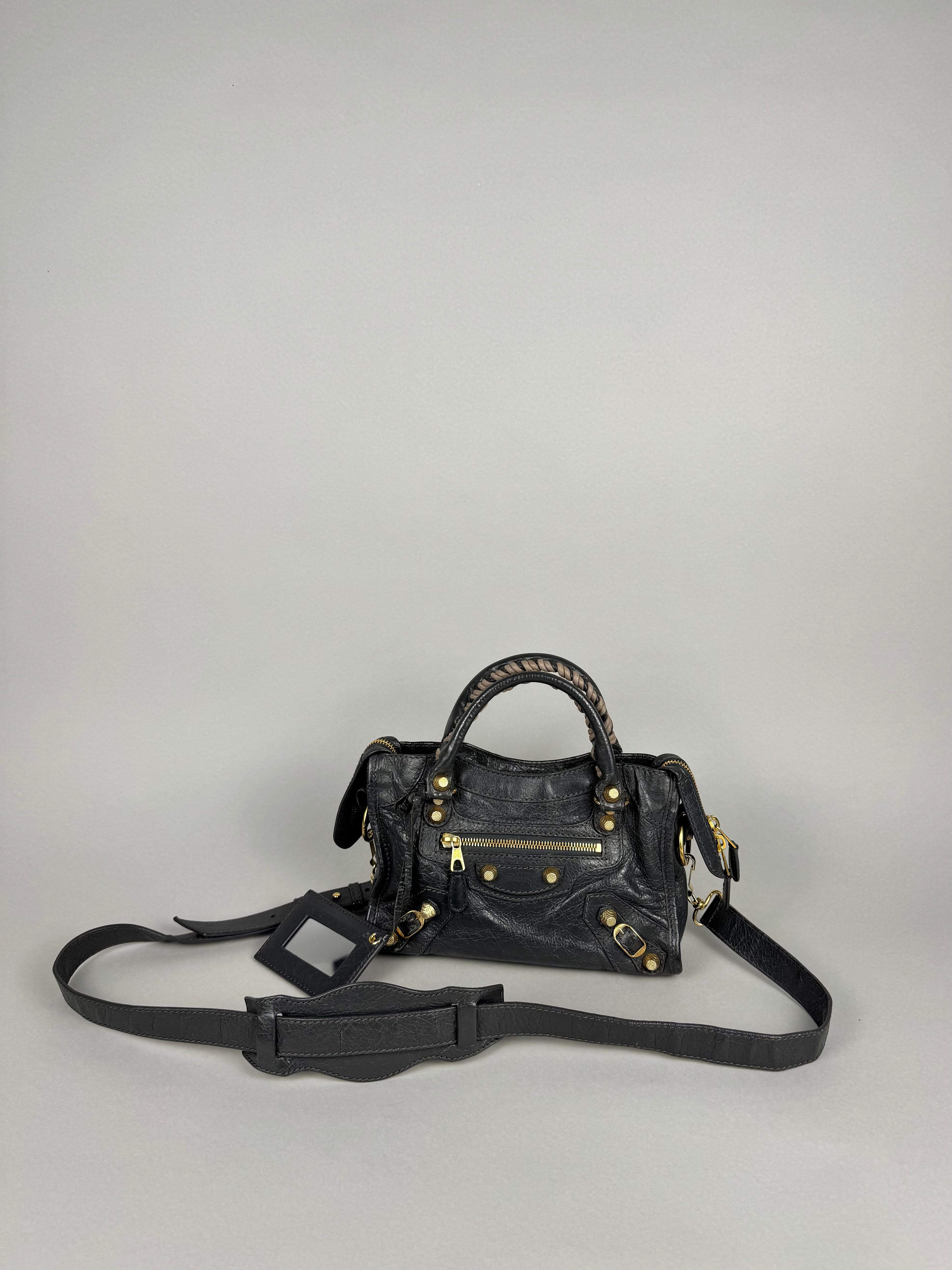 Balenciaga Agneau Mini City Gray Leather