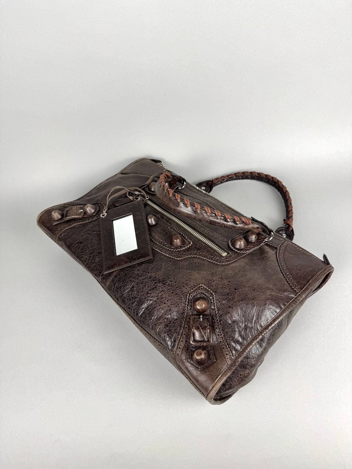 Balenciaga Giant 21 Leather Brown Covered Brogues Work Bag