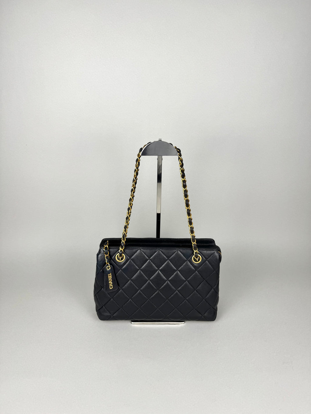 Chanel Matelasse Chain Lambskin Black Leather No. 4 Shoulder