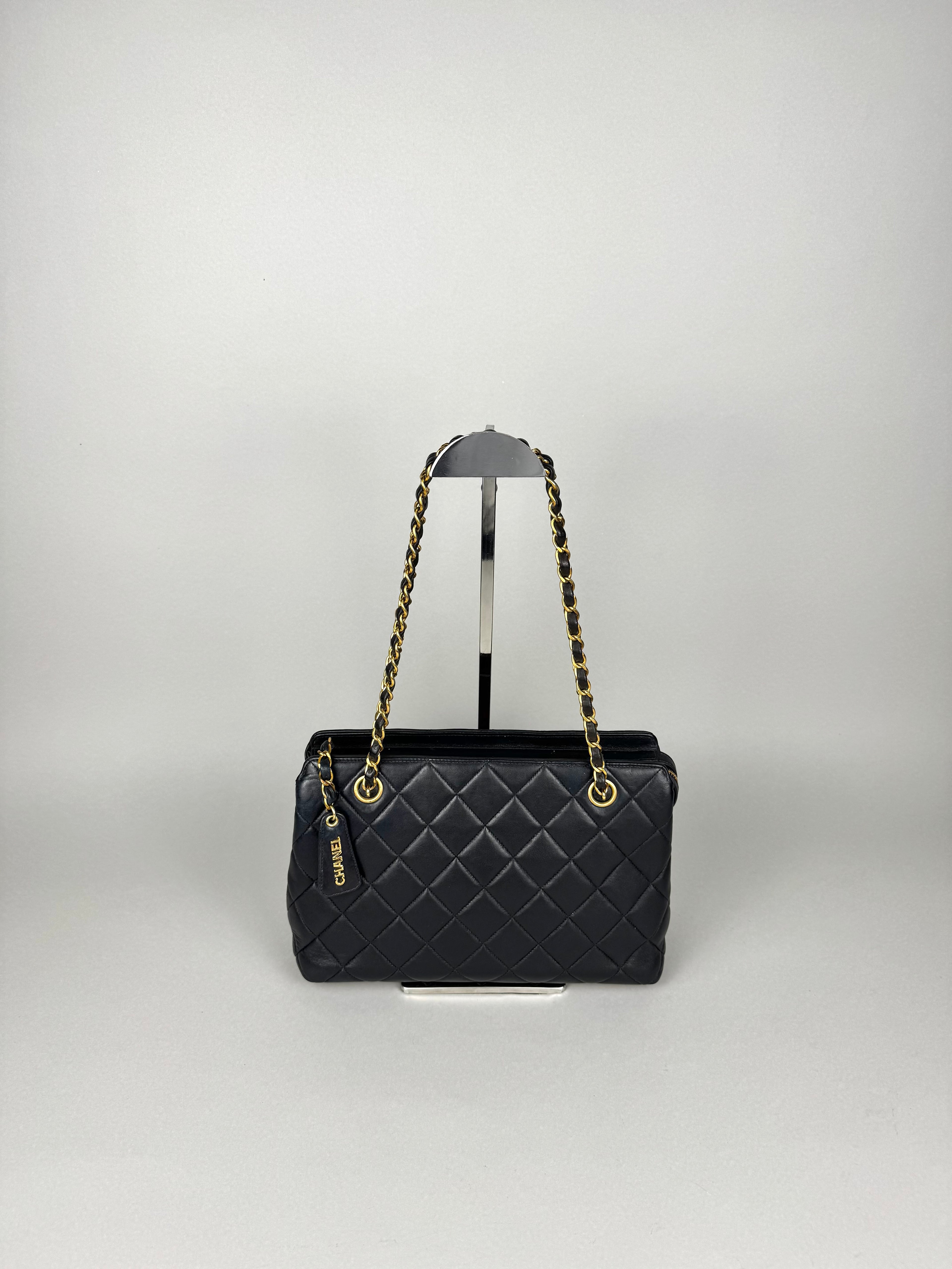 Chanel Matelasse Chain Lambskin Black Leather No. 4 Shoulder