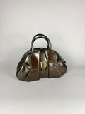 Christian Dior Monogram Double Saddle Patent Green