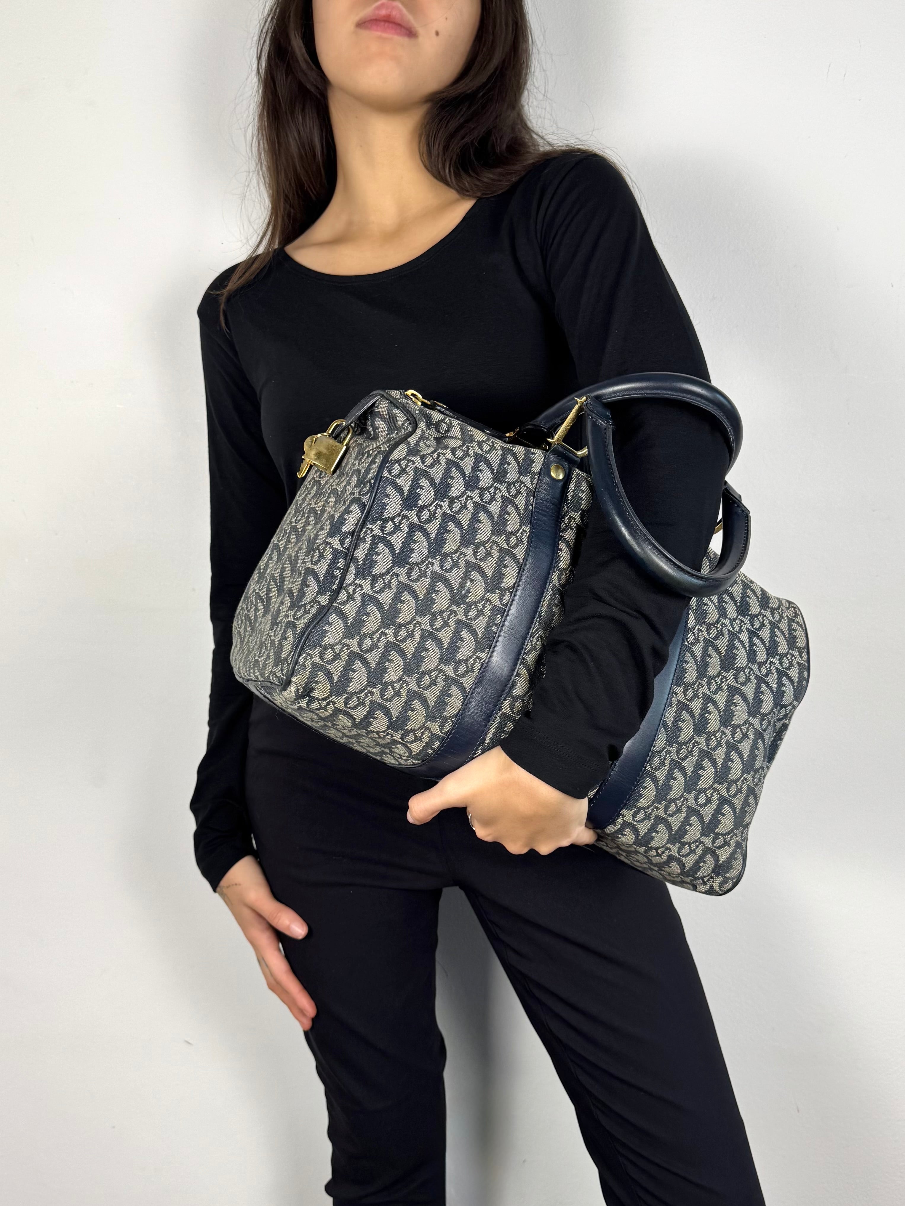 Christian Dior Monogram Trotter Boston Navy