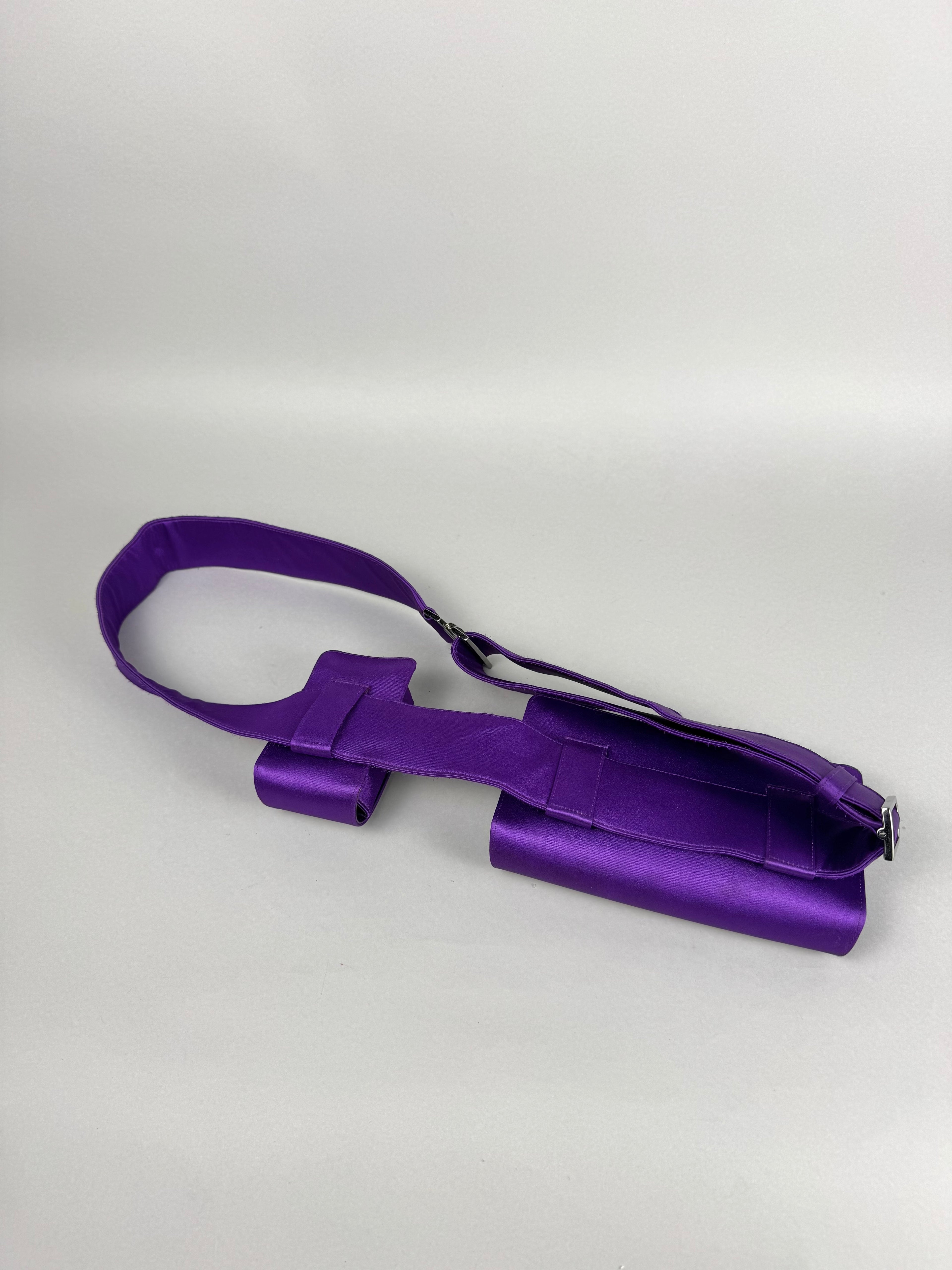 Gucci Tom Ford Runway Purple Satin Pochete Belt Sling