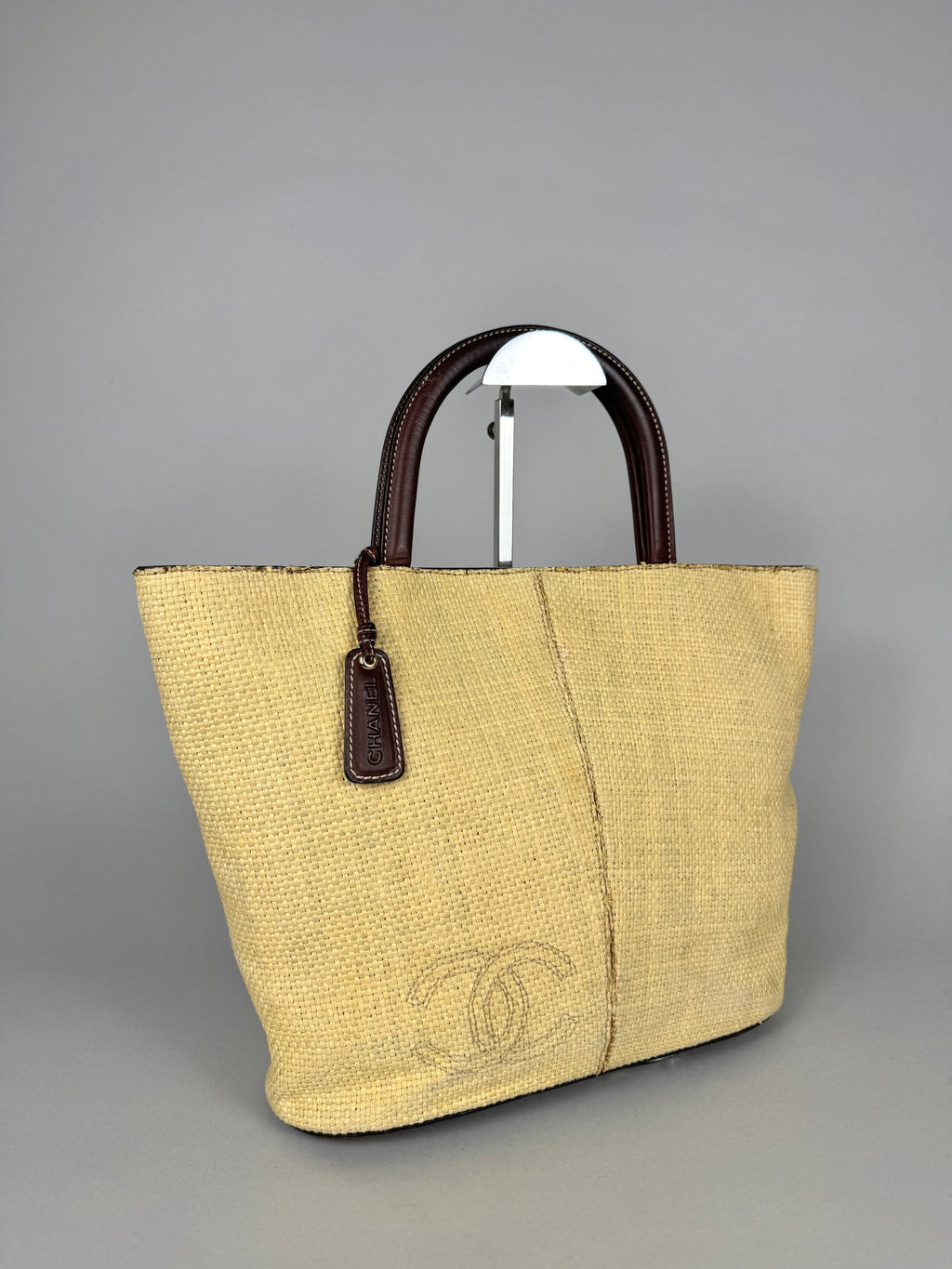 Chanel CC Raffia Handle Tote