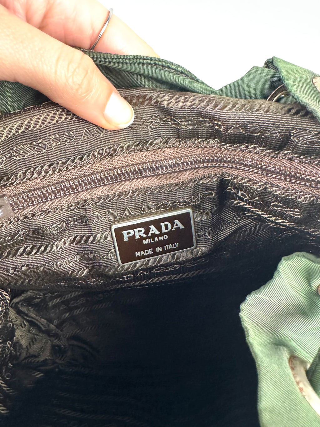 Prada Nylon Green Backpack Small