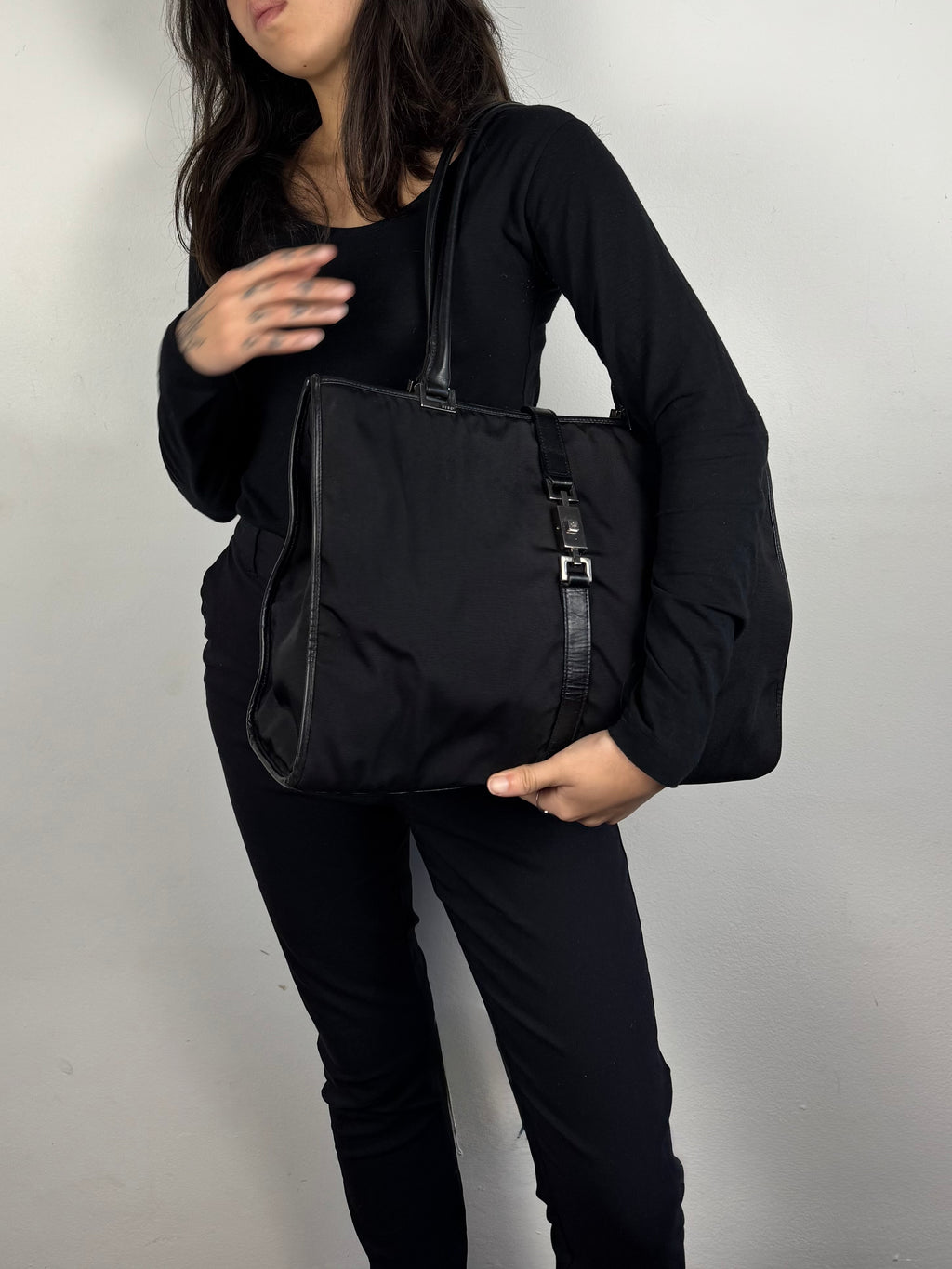 Gucci Jackie Black Cloth Tote