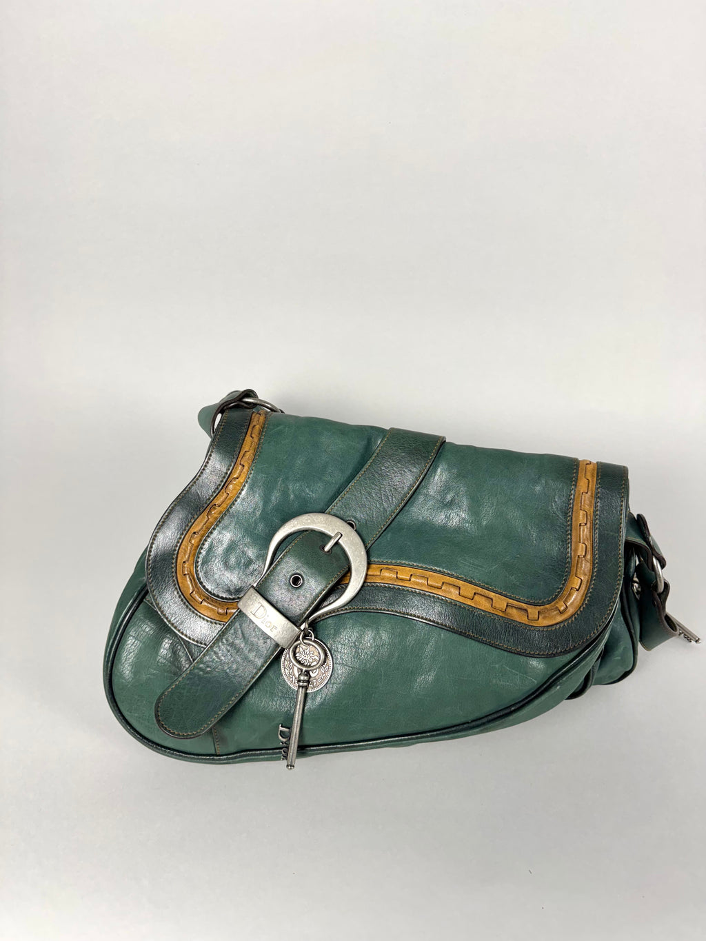 Christian Dior Gaucho Double Leather Green
