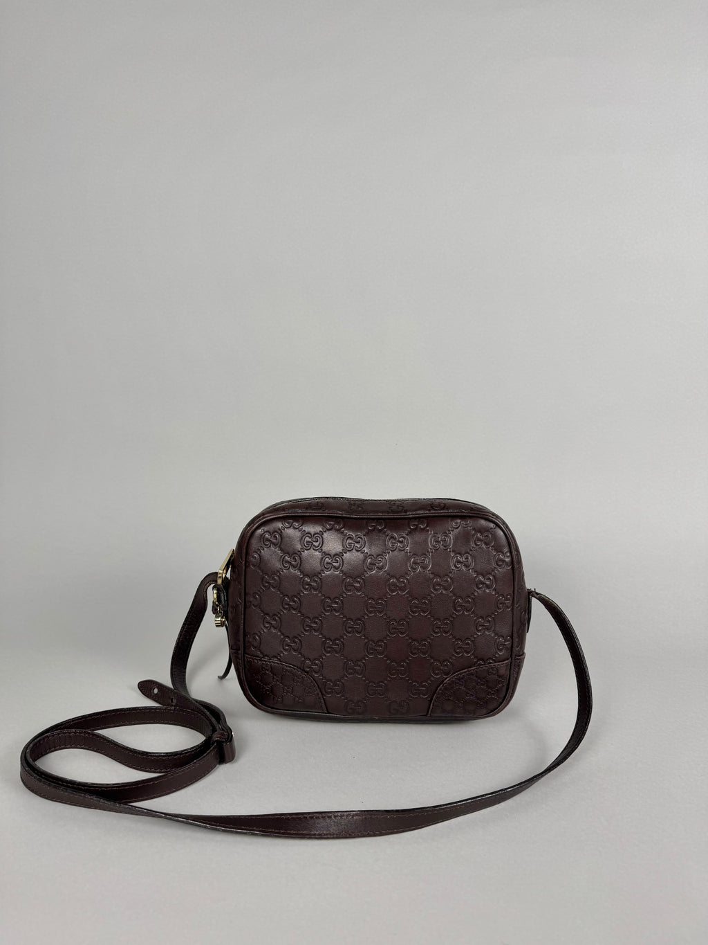 Gucci Monogram Bree Disco Brown Leather Crossbody