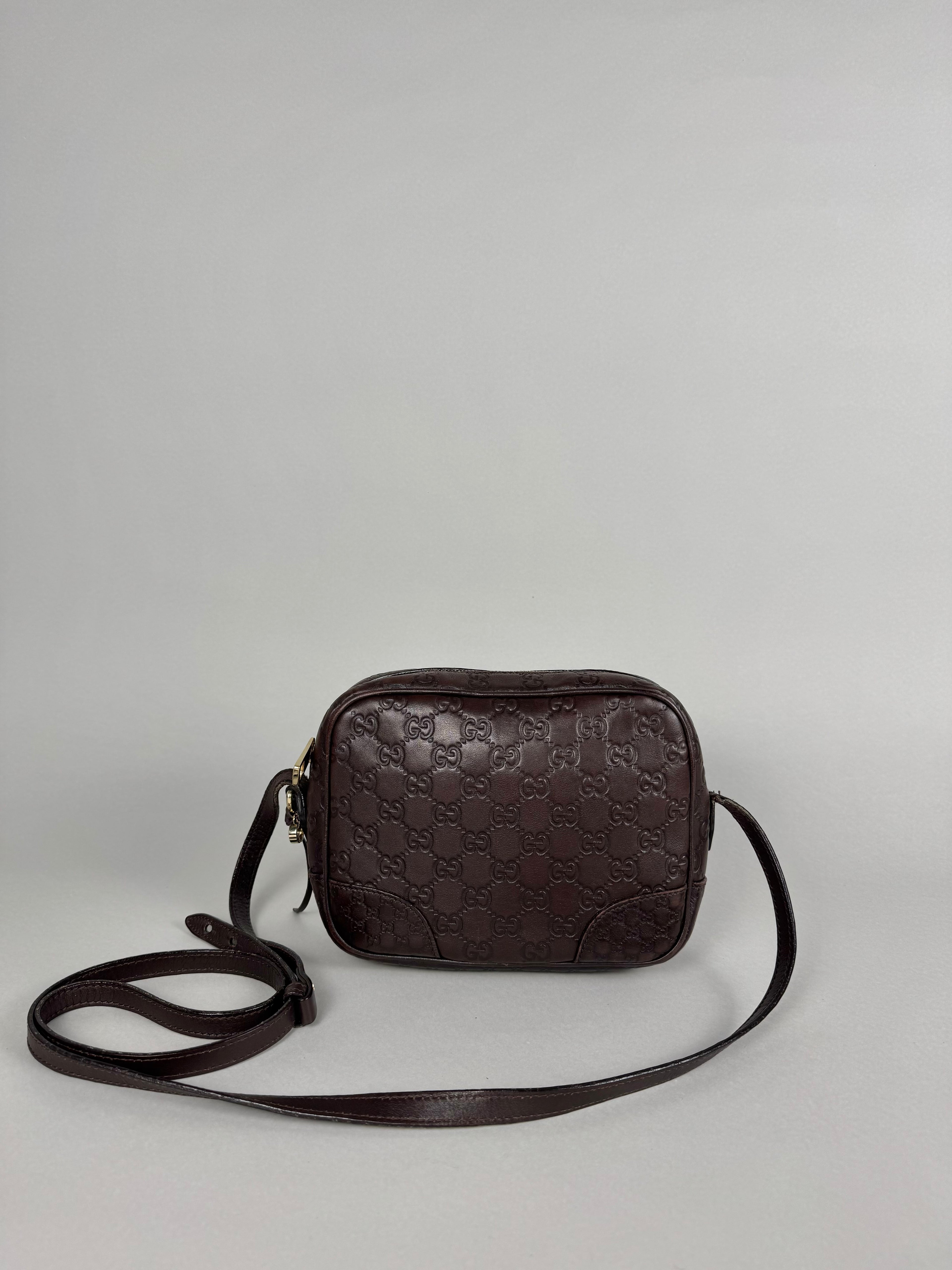 Gucci Monogram Bree Disco Brown Leather Crossbody