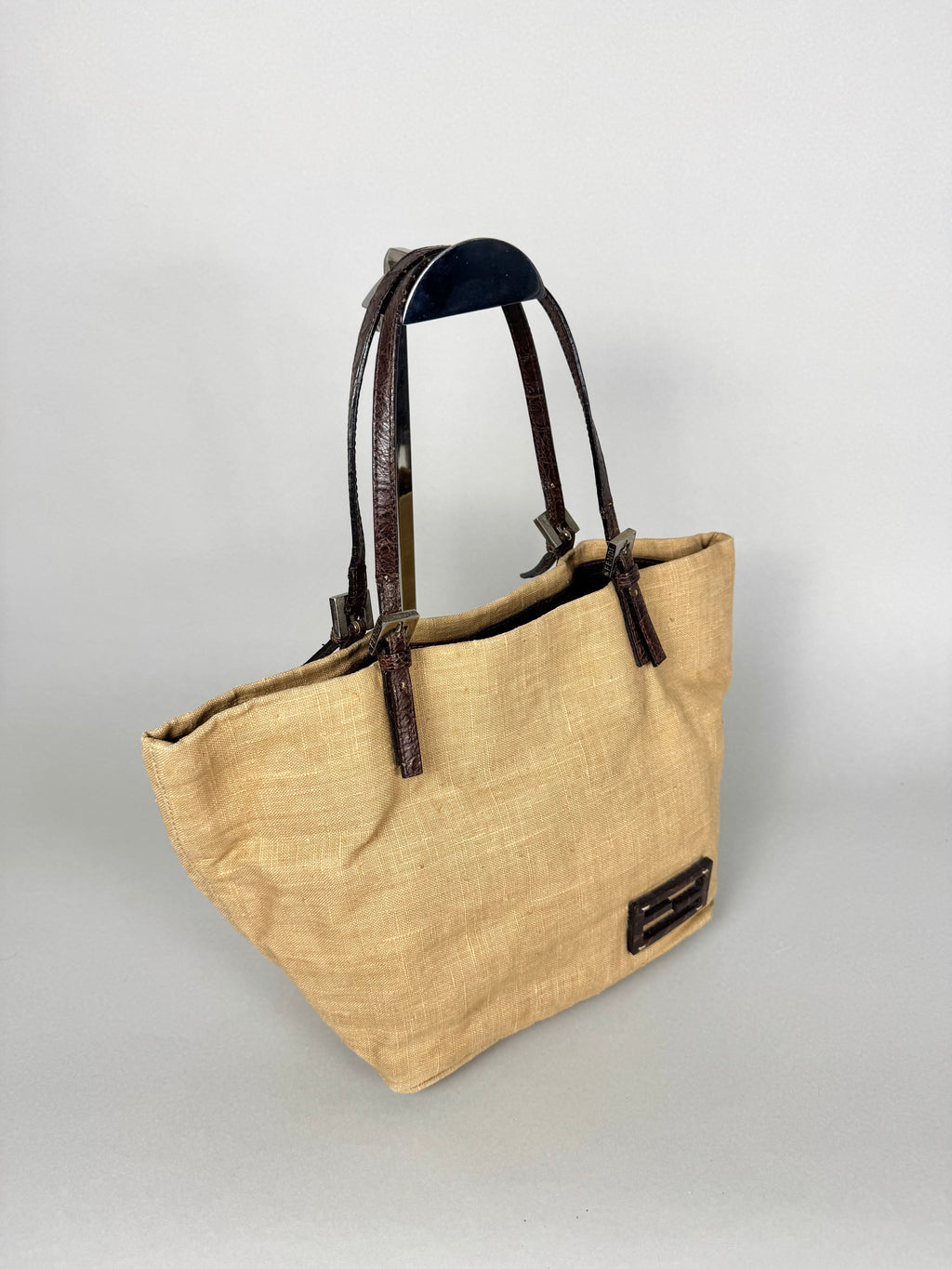 Fendi Linen Tote Shopping