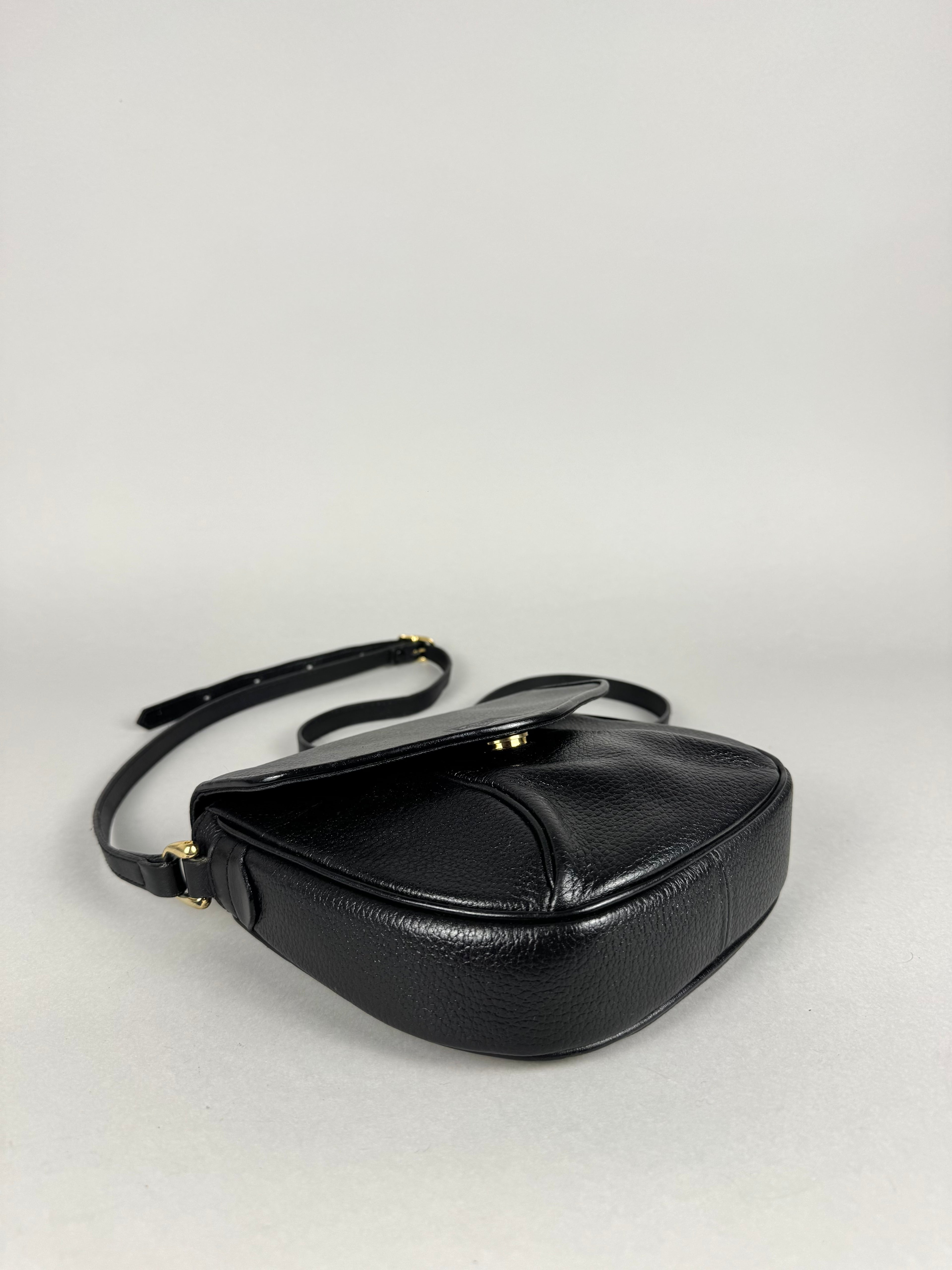 Burberrys Calfskin Black Leather Crossbody