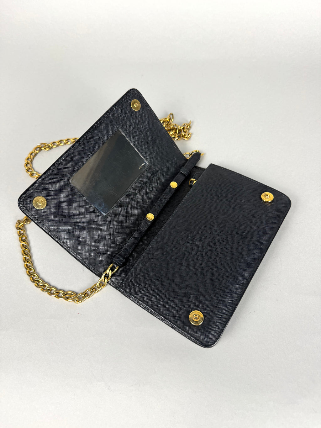 Prada Saffiano Chain Leather Black