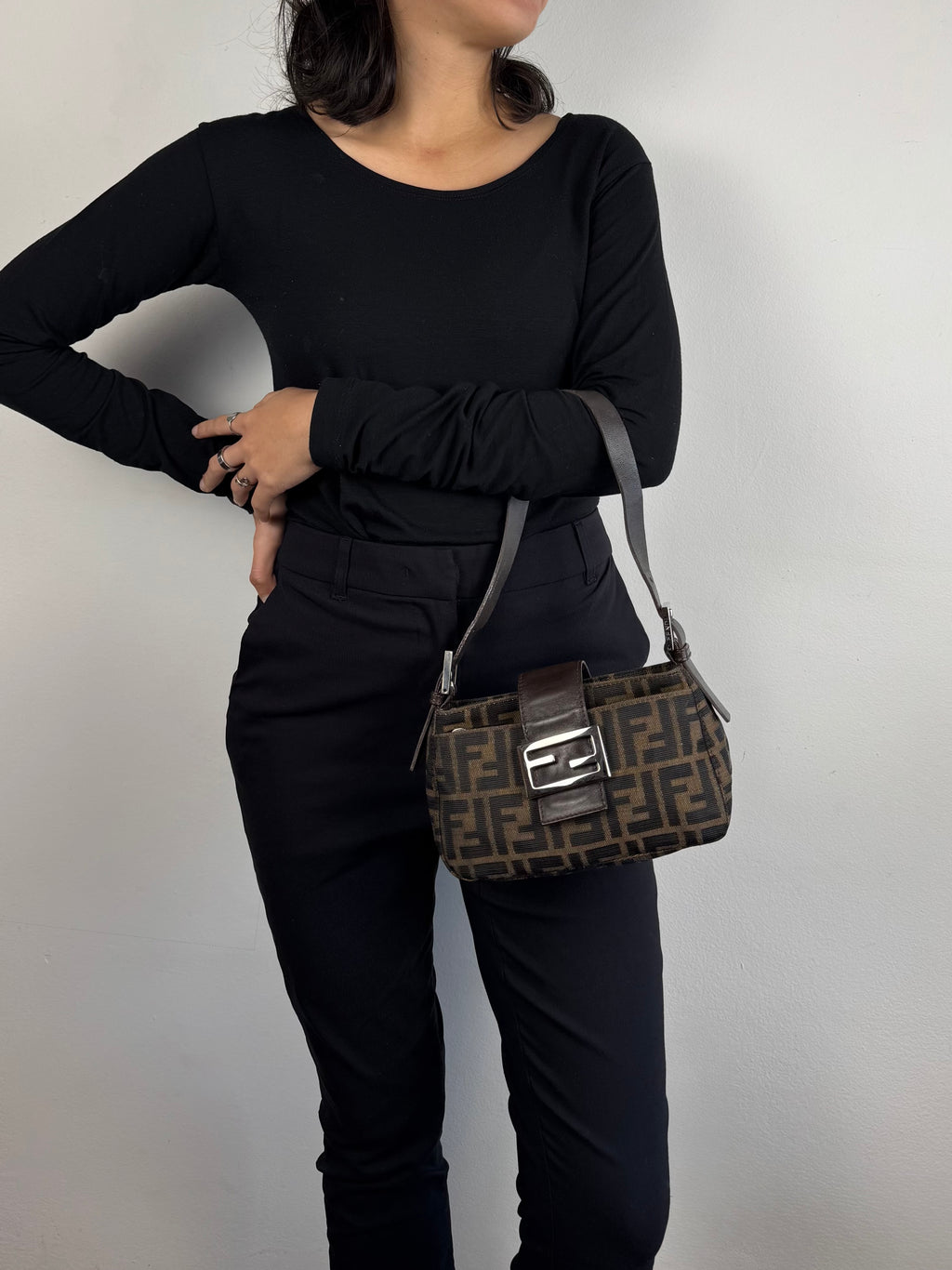 Fendi Mini Mamma Baguette Monogram Zucca