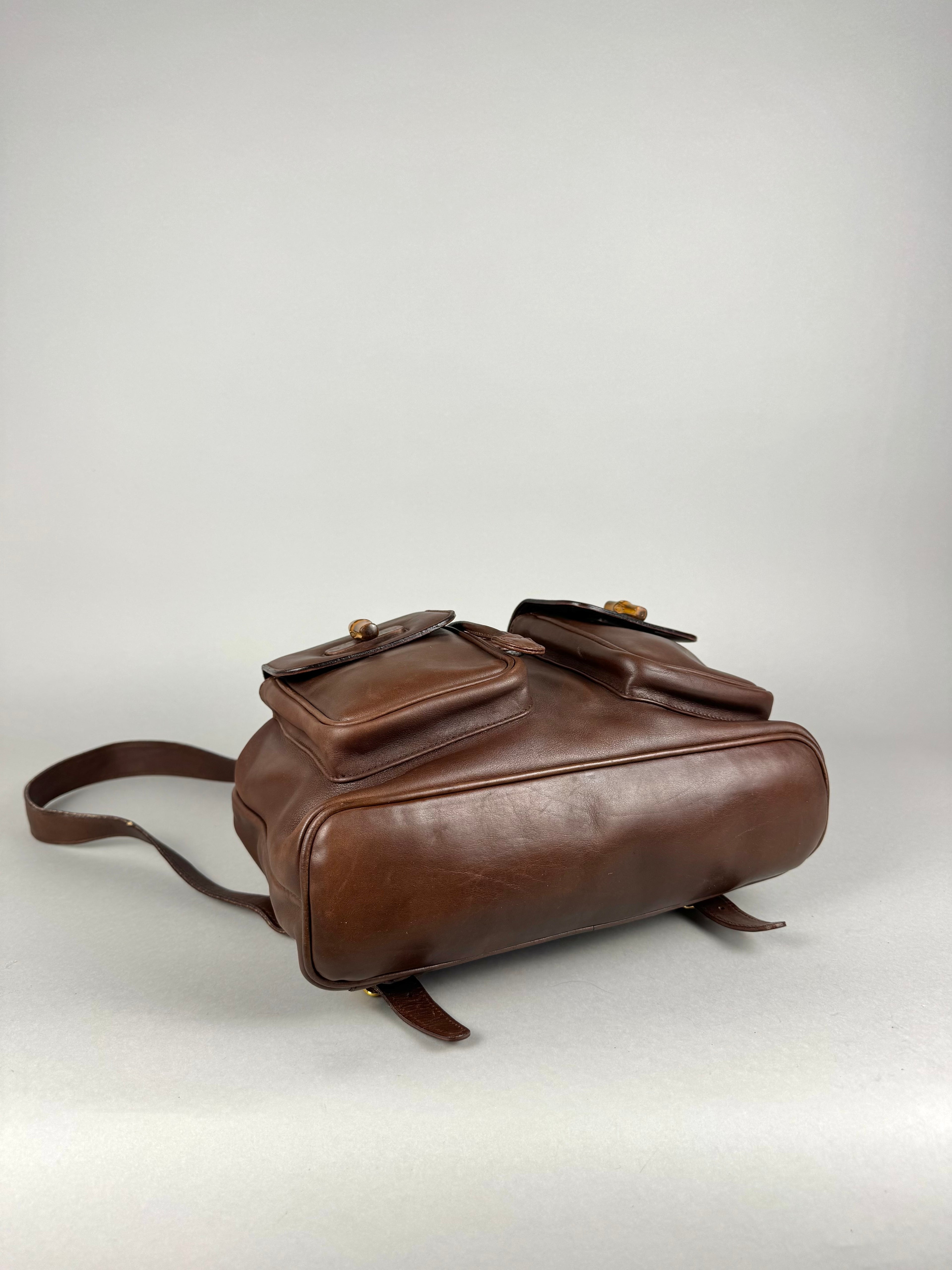 Gucci Brown Leather Backpack