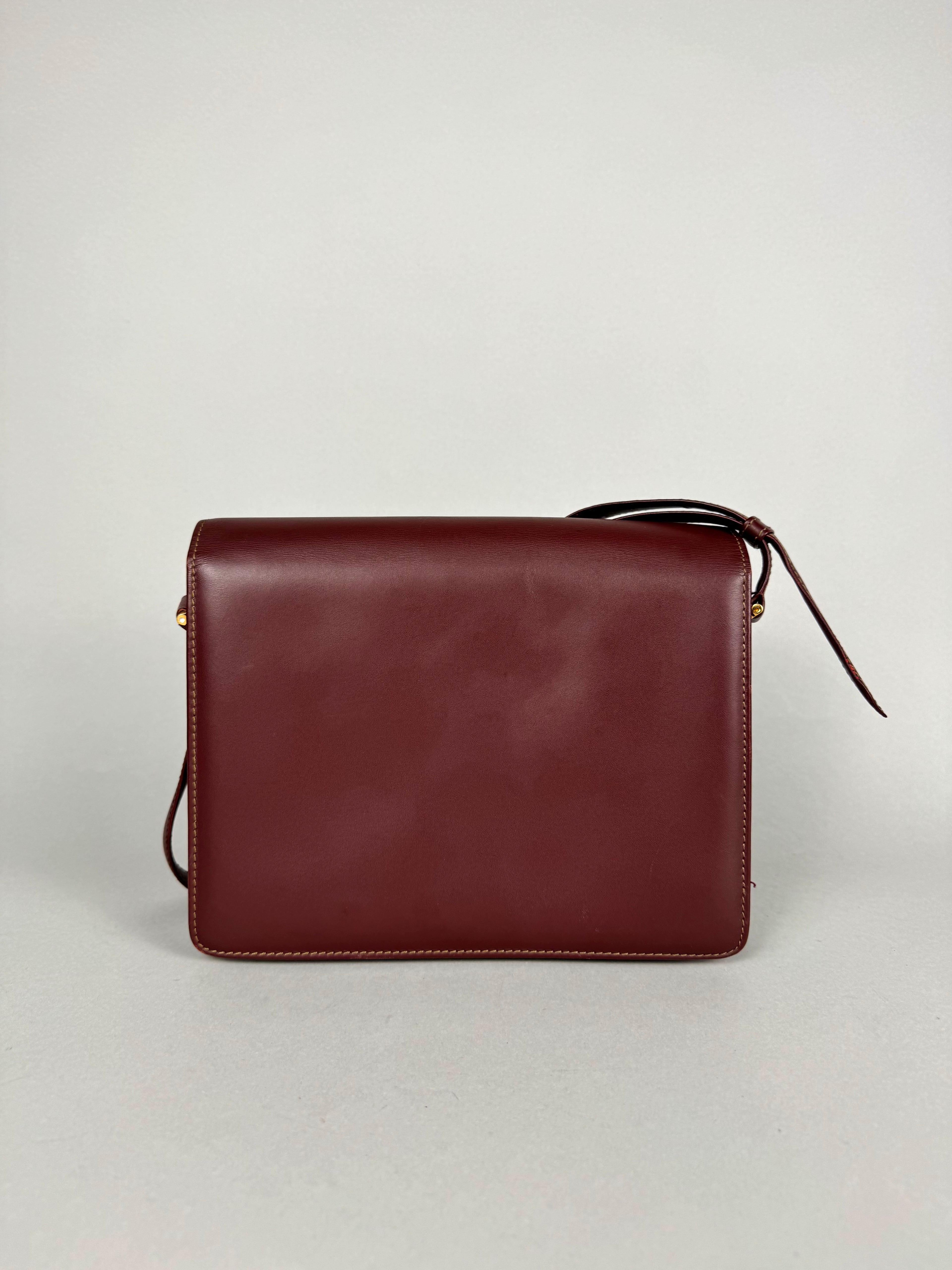 Cartier Classic Calfskin Leather Burgundy Envelope Double Flap