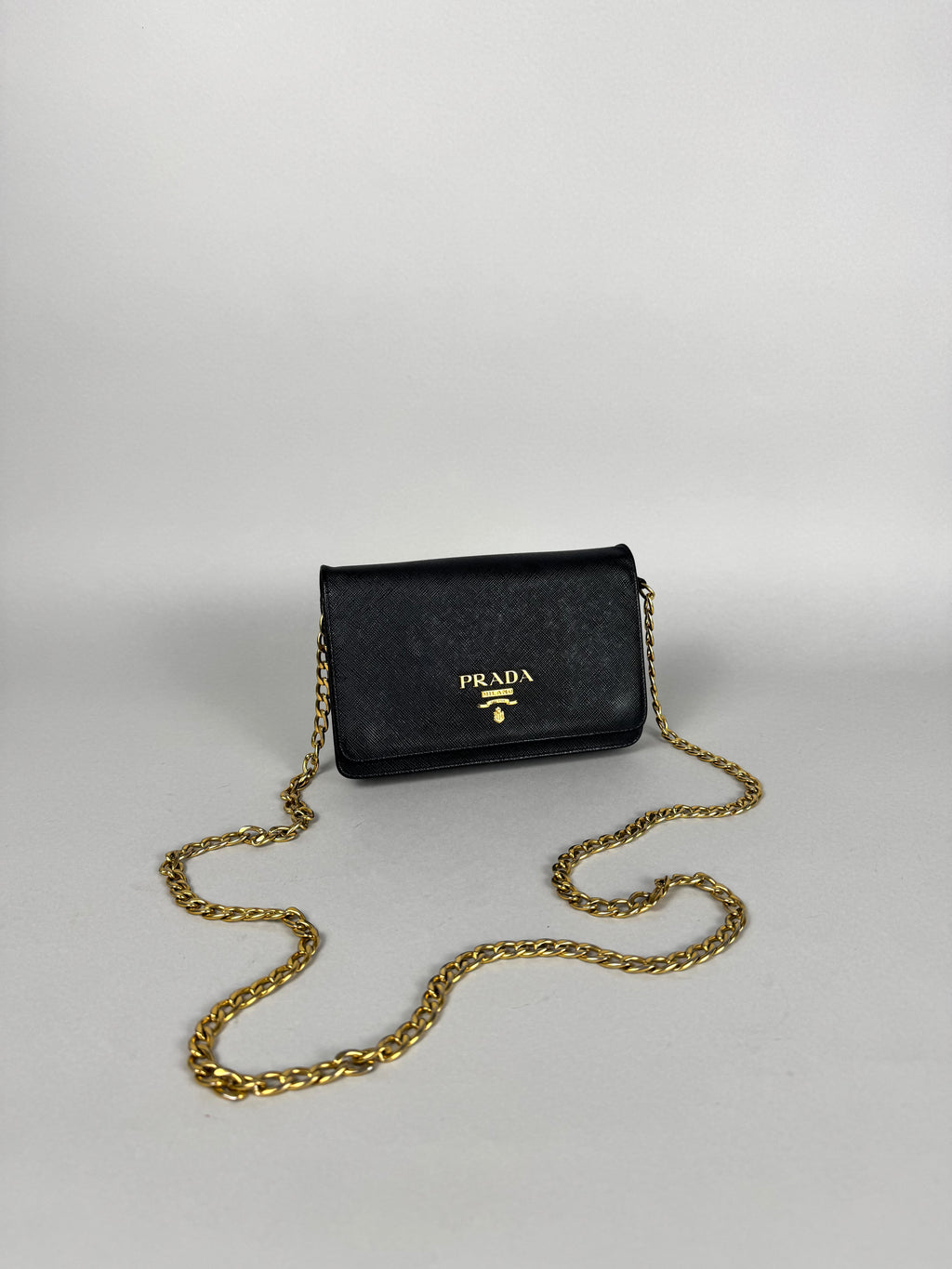 Prada Saffiano Chain Leather Black