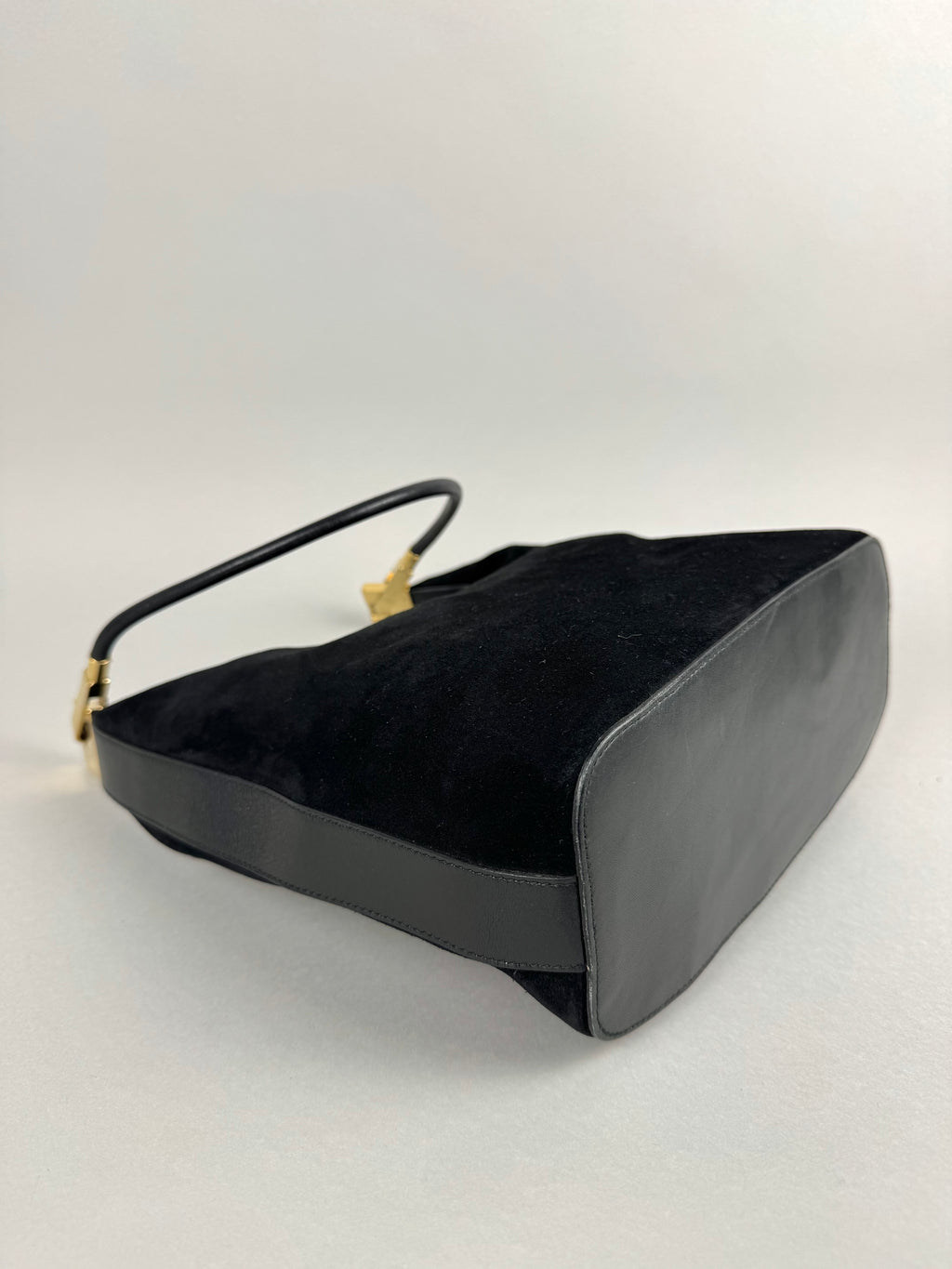 Gucci Black Suede Leather Shoulder