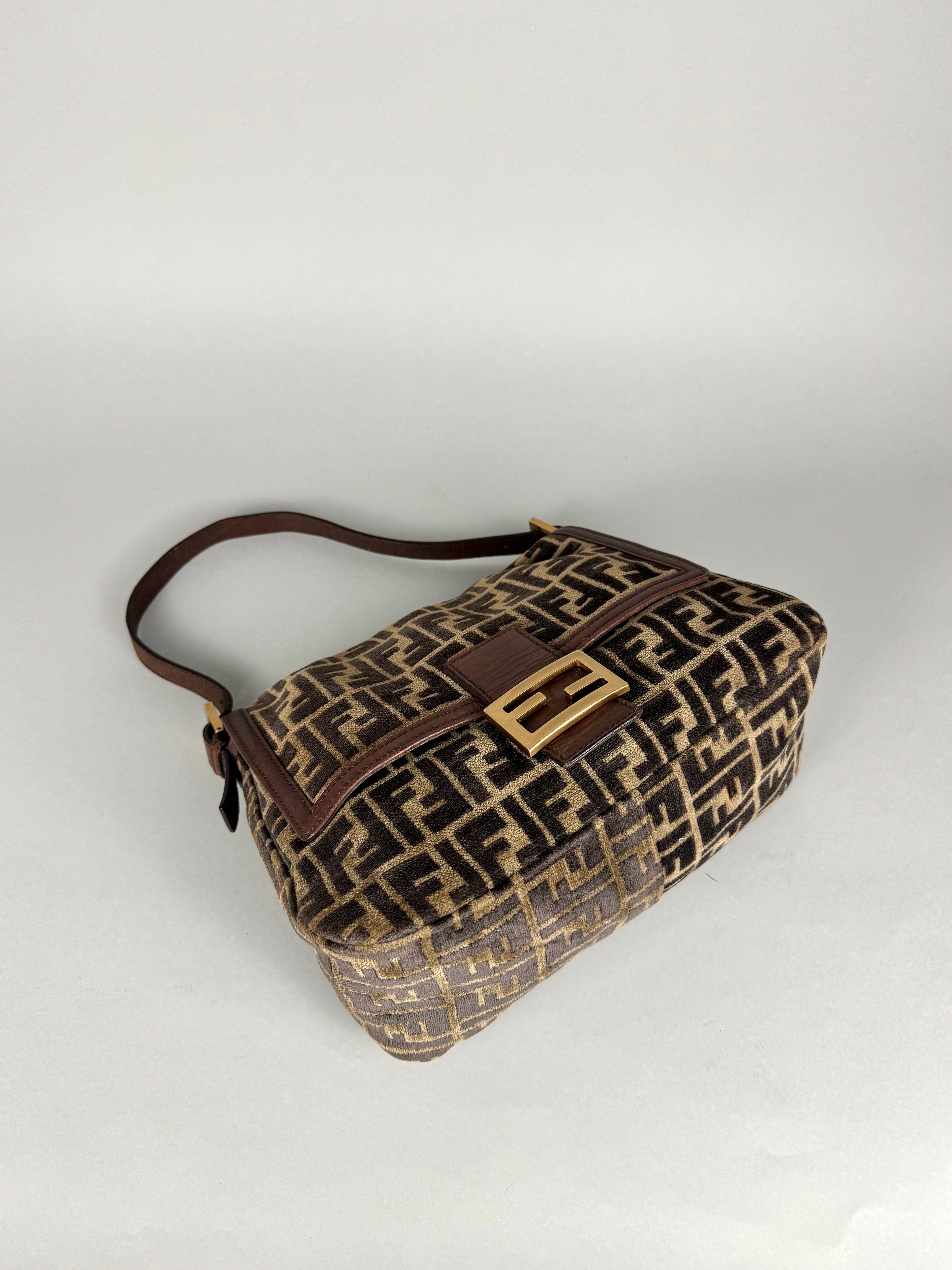 Fendi Mamma Baguette Monogram Zucca Velour