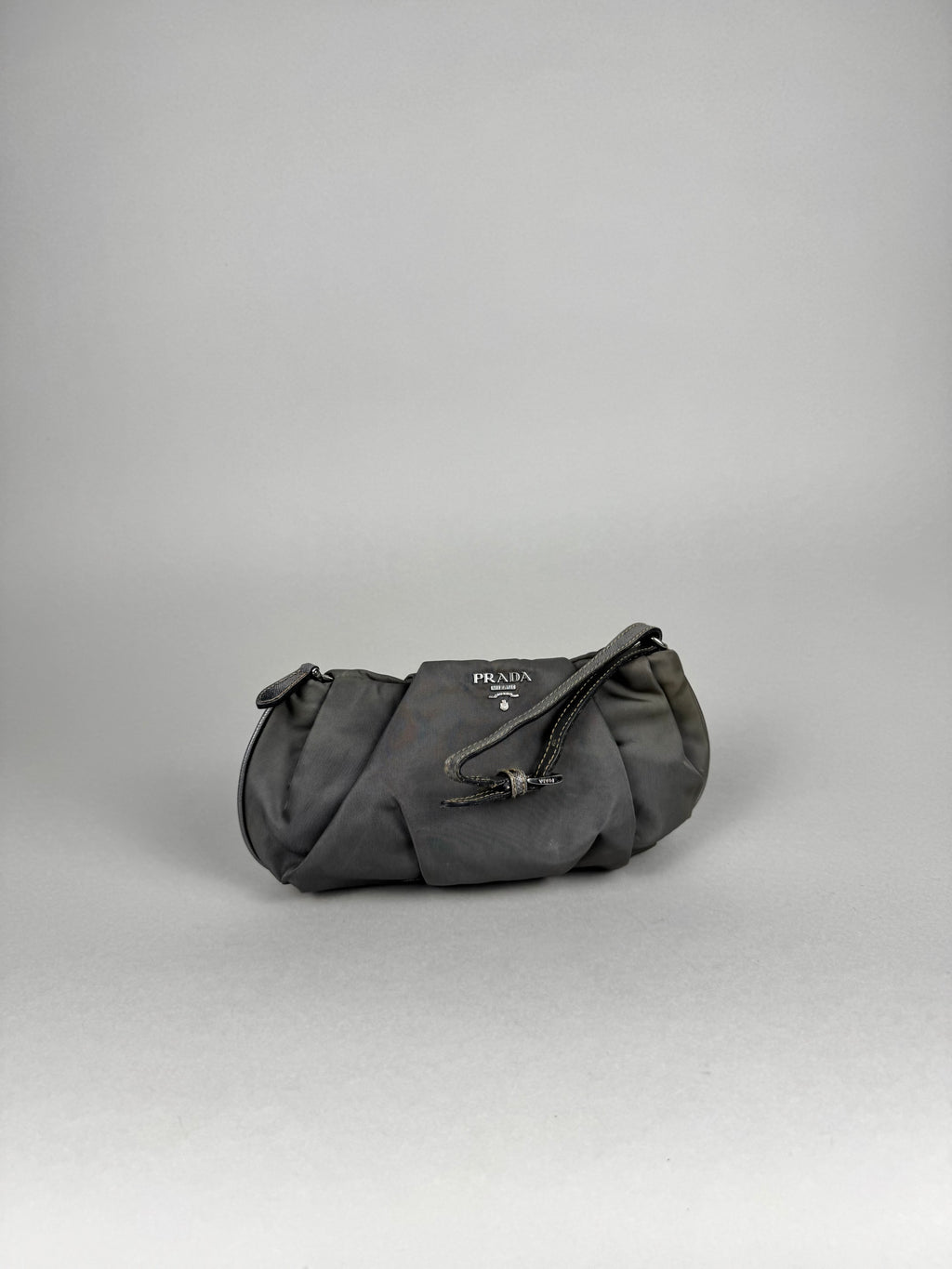 Prada Grey Nylon Clutch