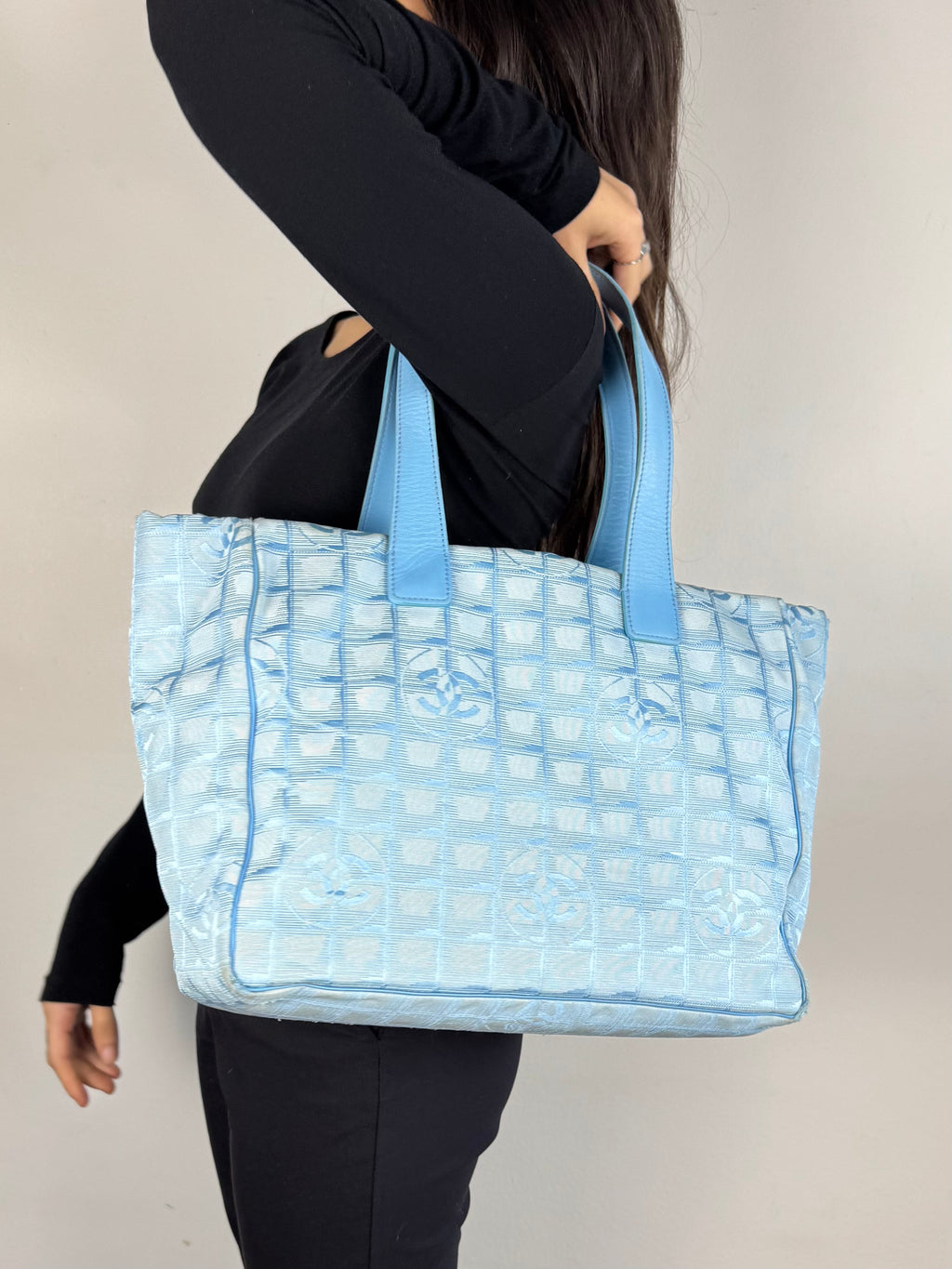 Chanel Travel Ligne Blue Tote Bag