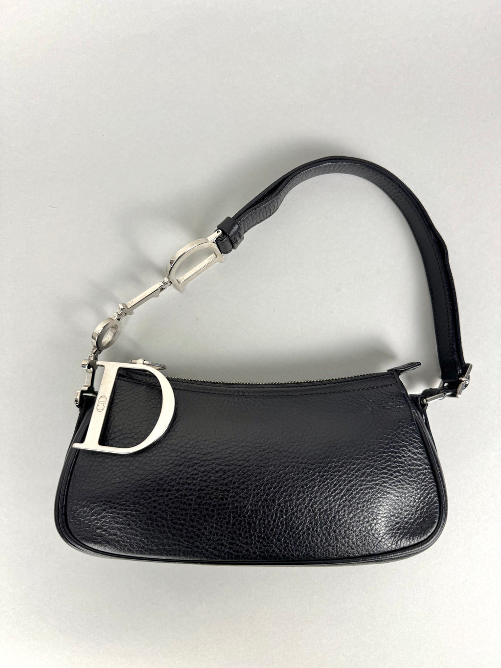 Christian Dior D Charms Black Leather Pochette