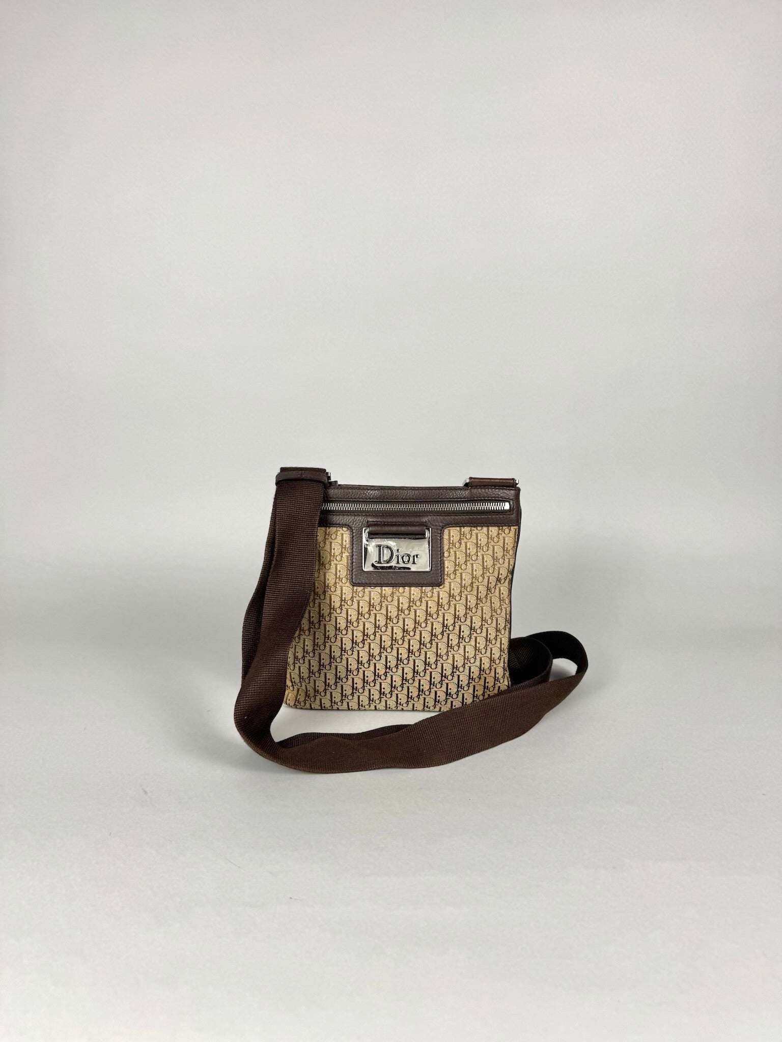 Christian Dior Trotter Street Chic Monogram Beige Brown Crossbody
