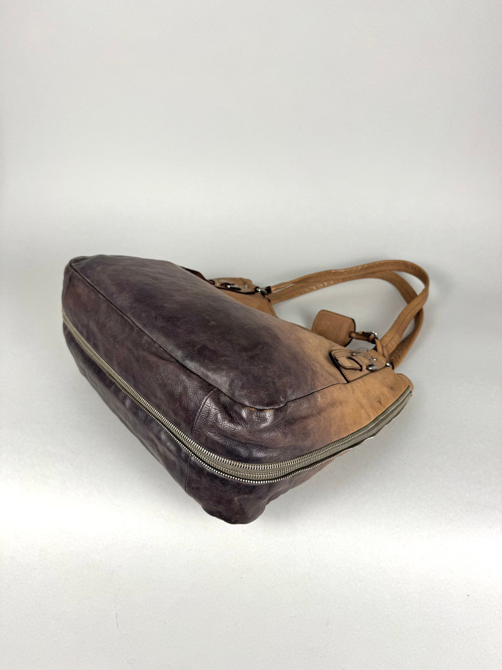 Prada Side Zip Ombre Calfskin Leather Tote