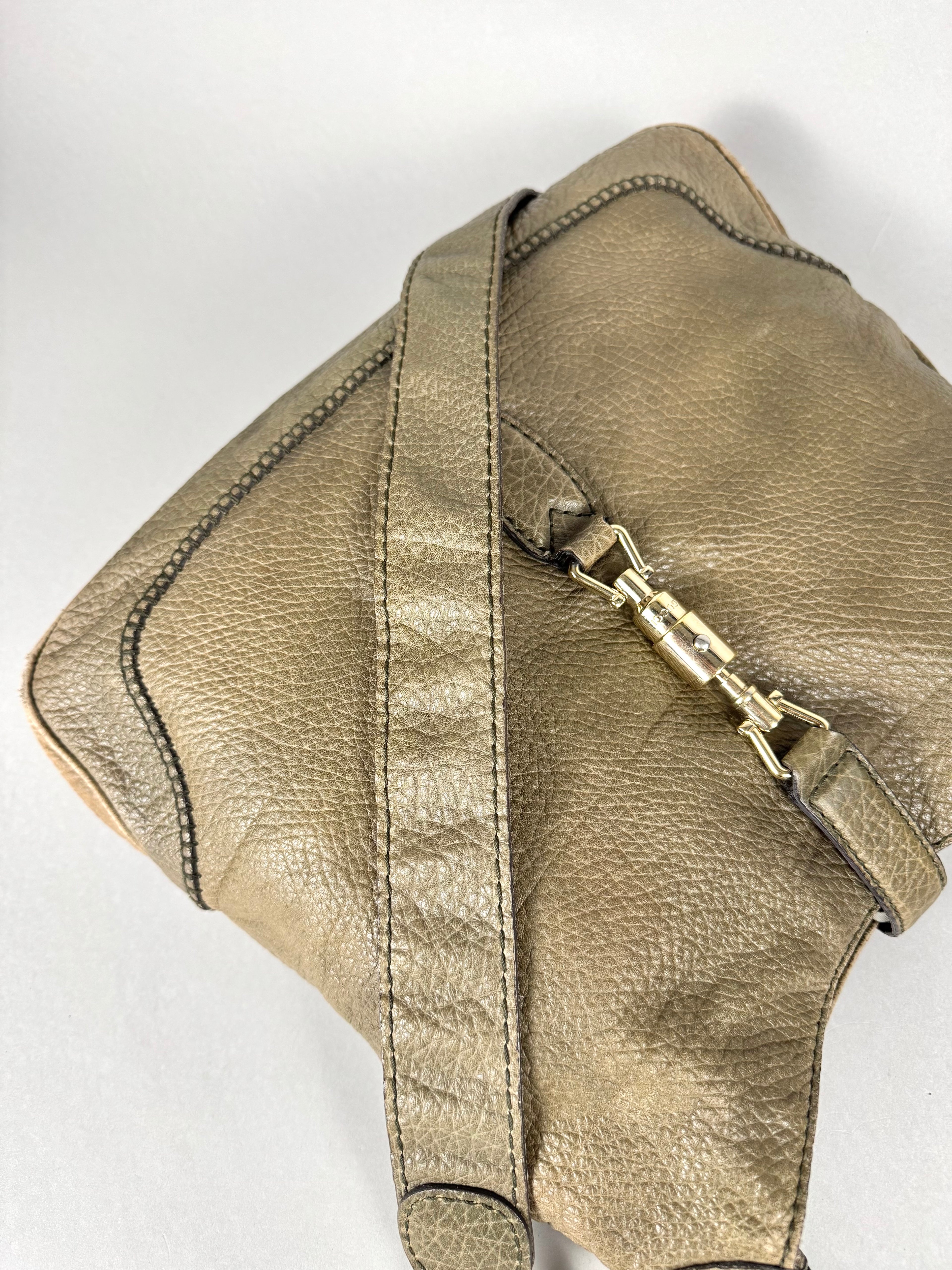 Gucci New Jackie Hobo Leather Taupe