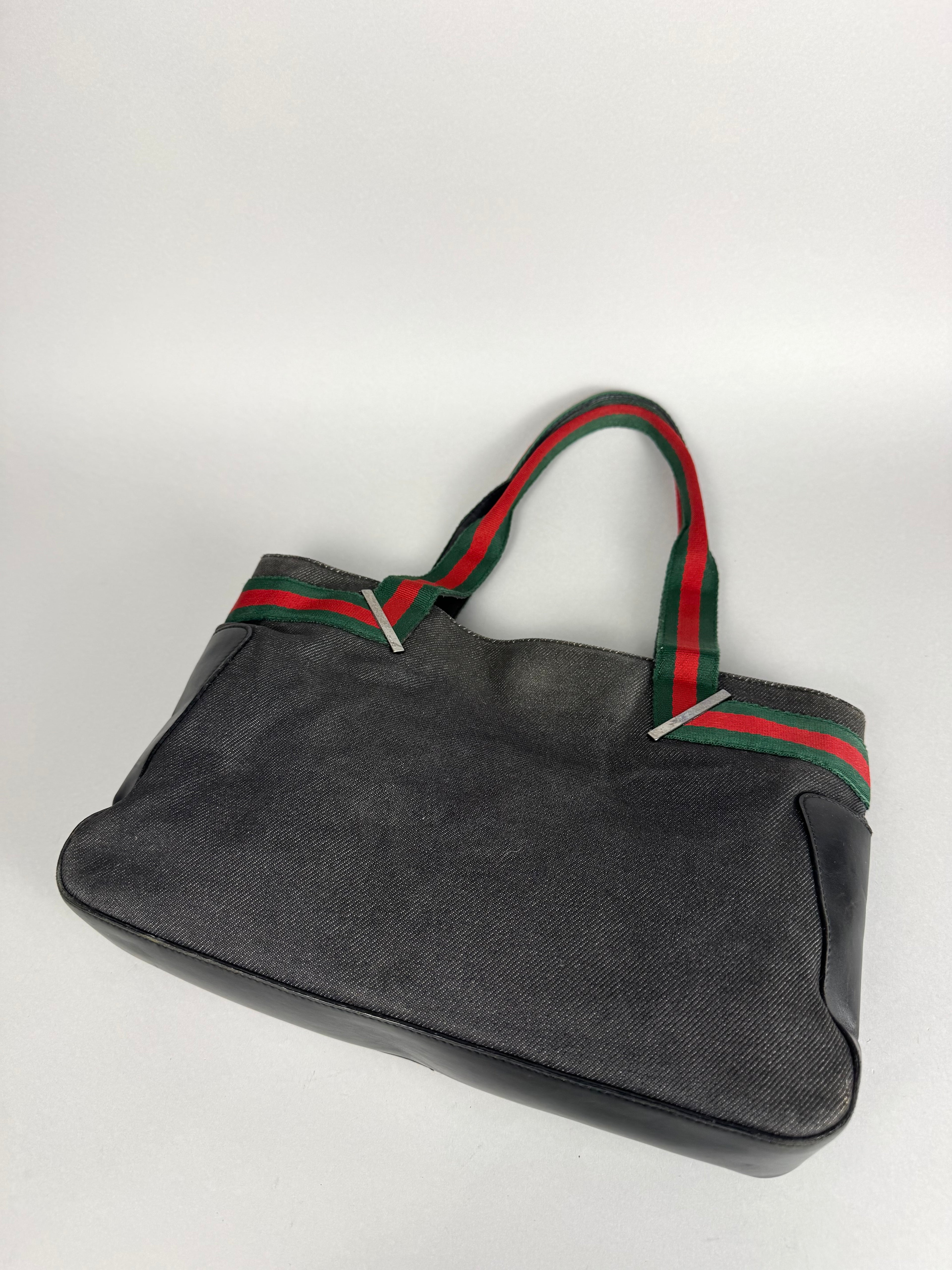 Gucci Denim Web Tote