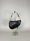 Christian Dior Saddle Ostrich Leather Black