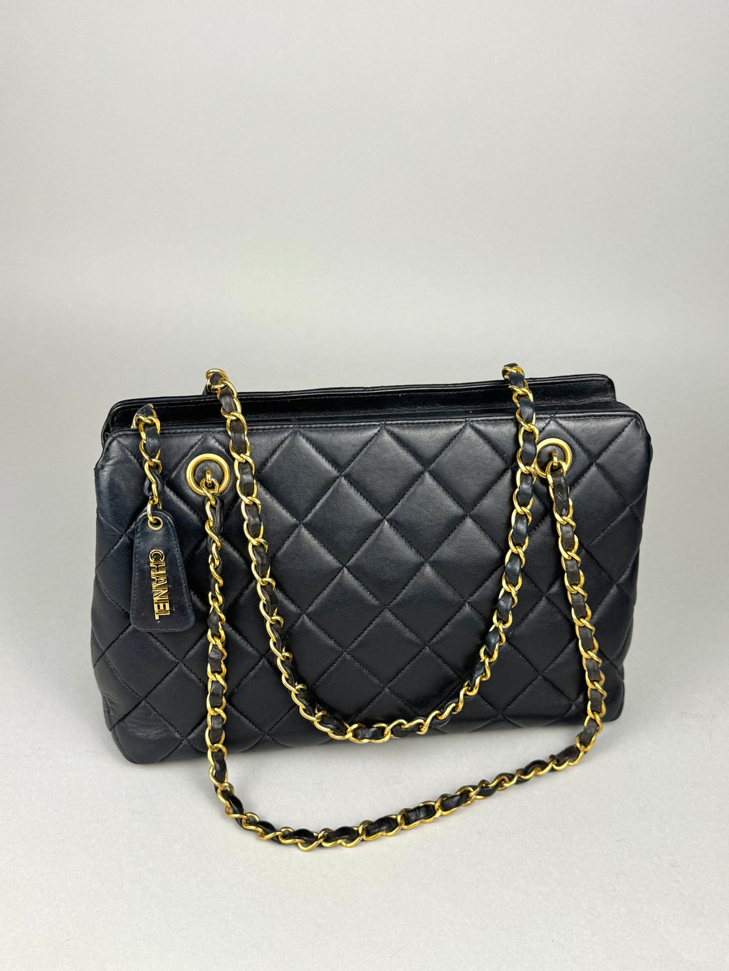 Chanel Matelasse Chain Lambskin Black Leather No. 4 Shoulder