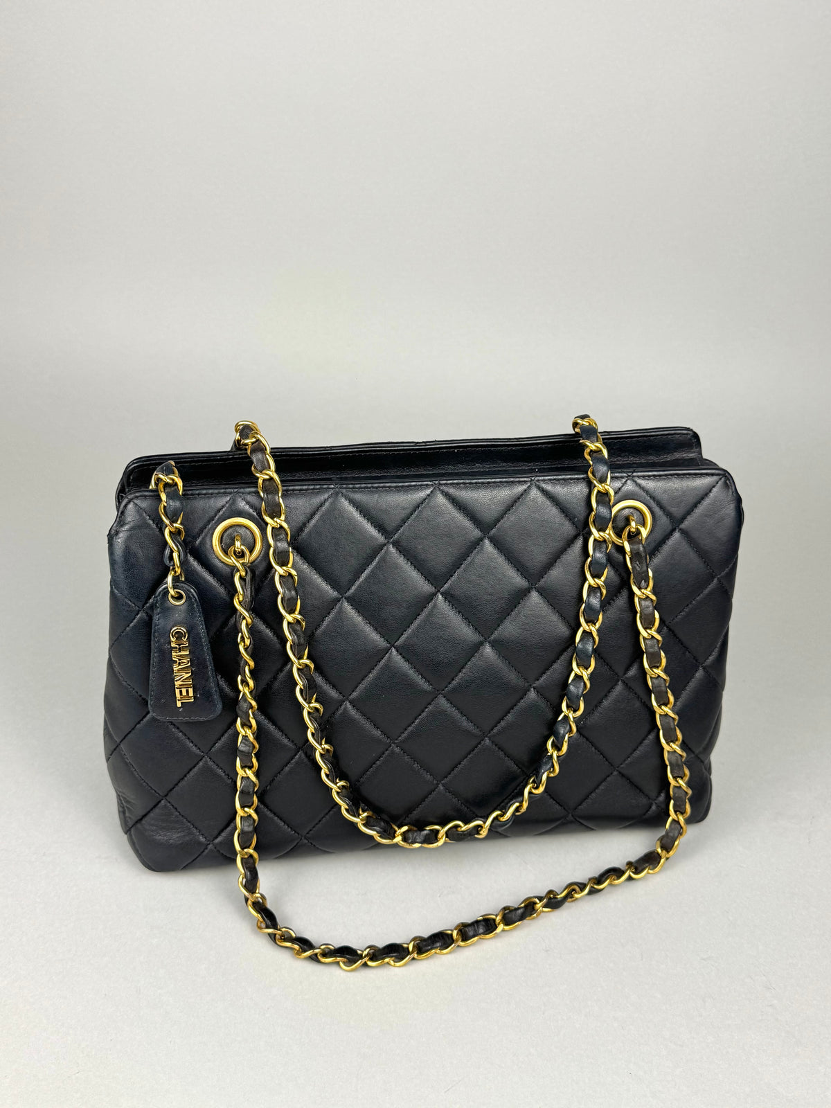 Chanel Matelasse Chain Lambskin Black Leather No. 4 Shoulder