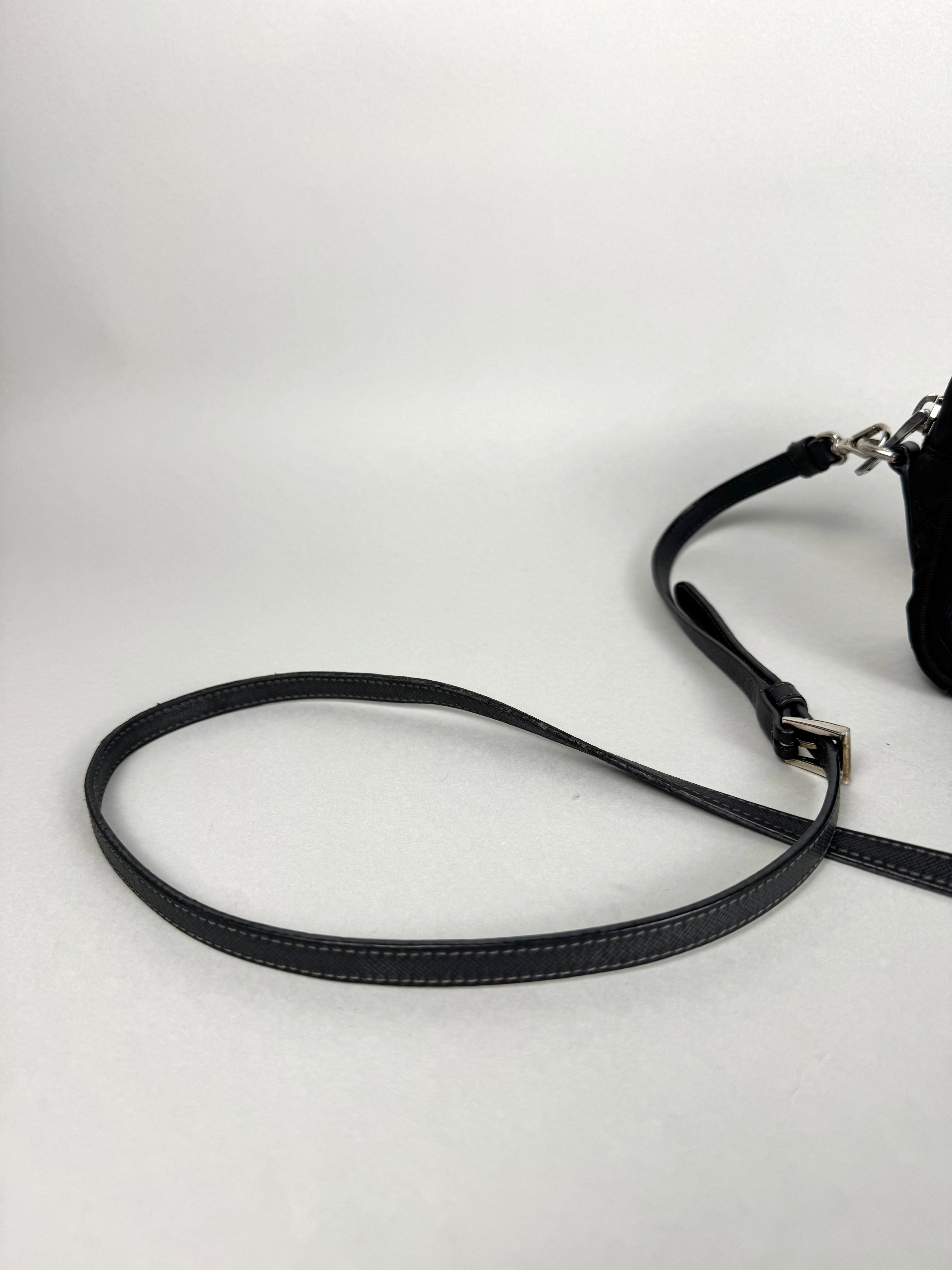 Prada Tessuto Black Nylon Impuntu Quilted Crossbody
