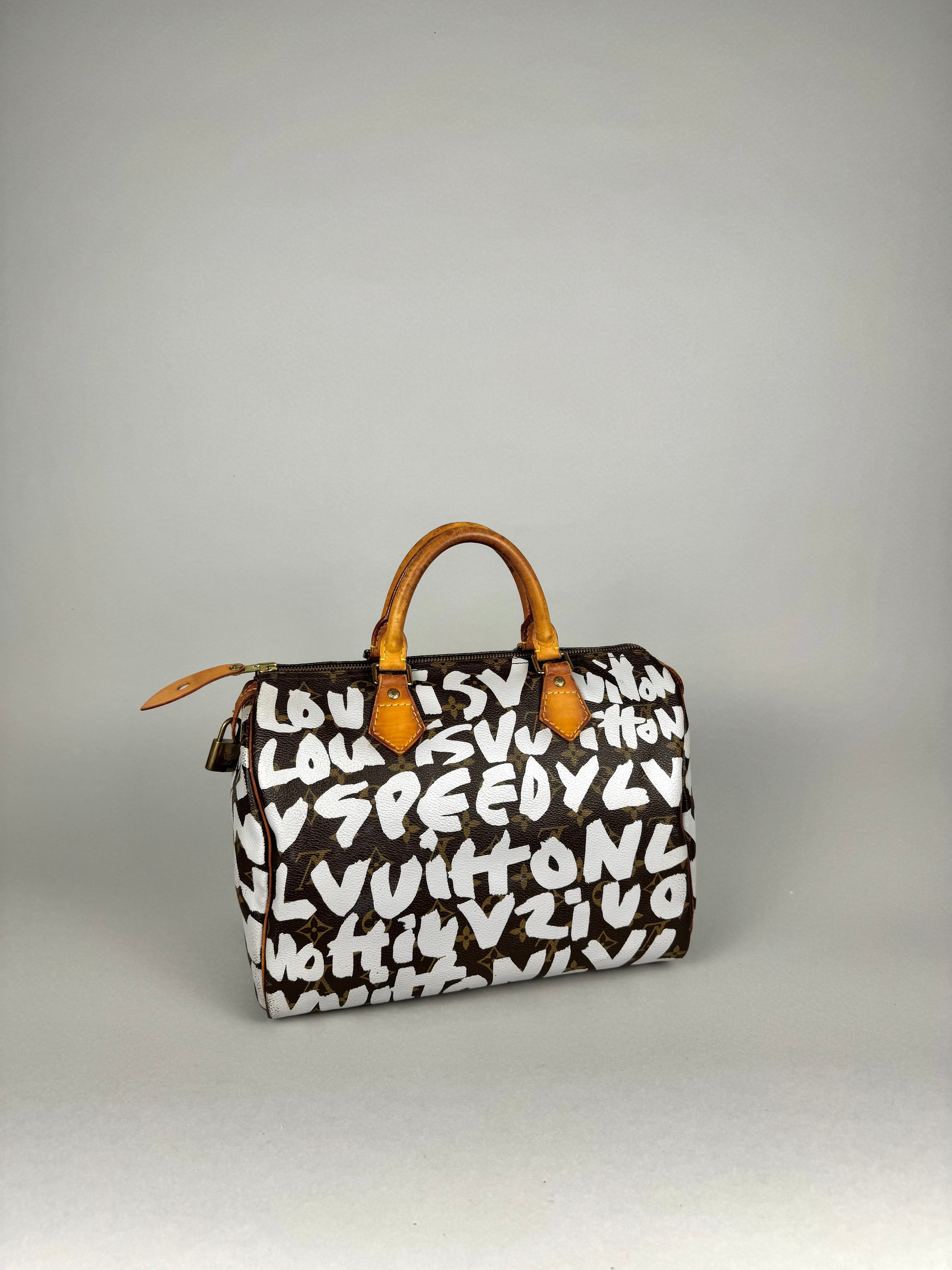 Louis Vuitton Speedy 30 Grafitti White Stephen Sprouse
