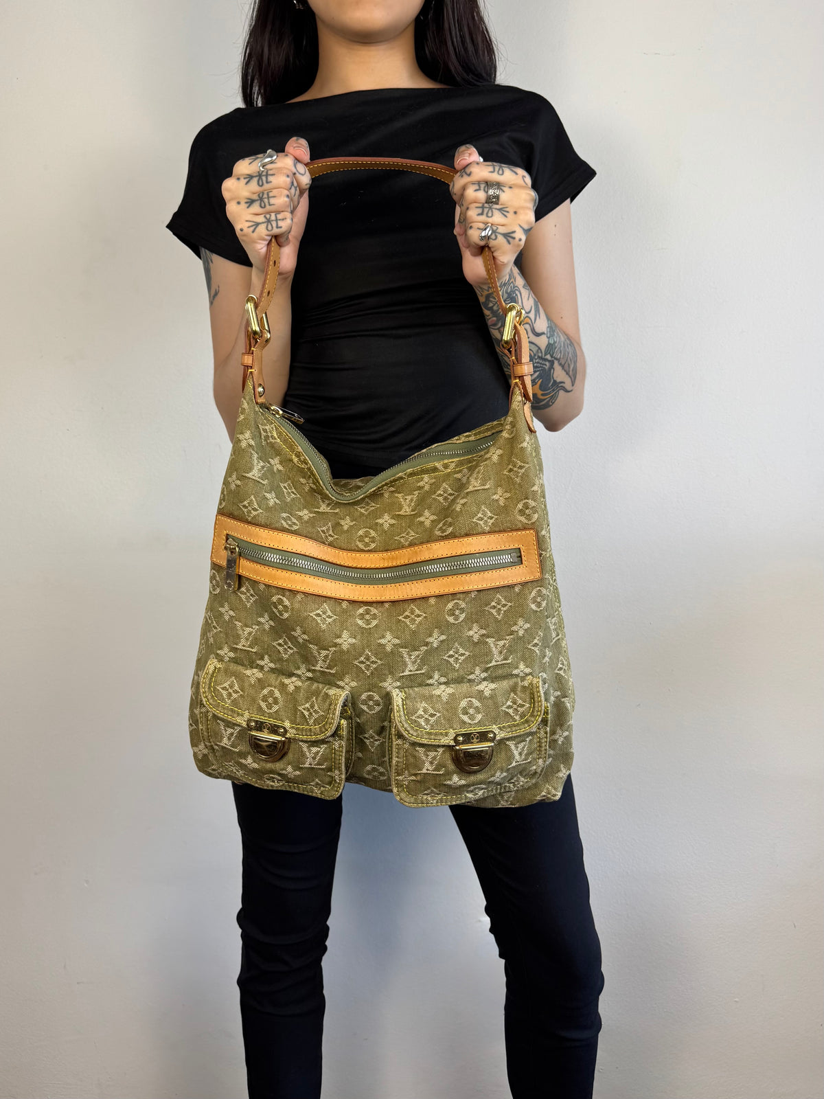 Louis Vuitton Denim Green Baggy GM