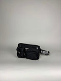 Prada Tessuto Nylon Black Saffiano Belt