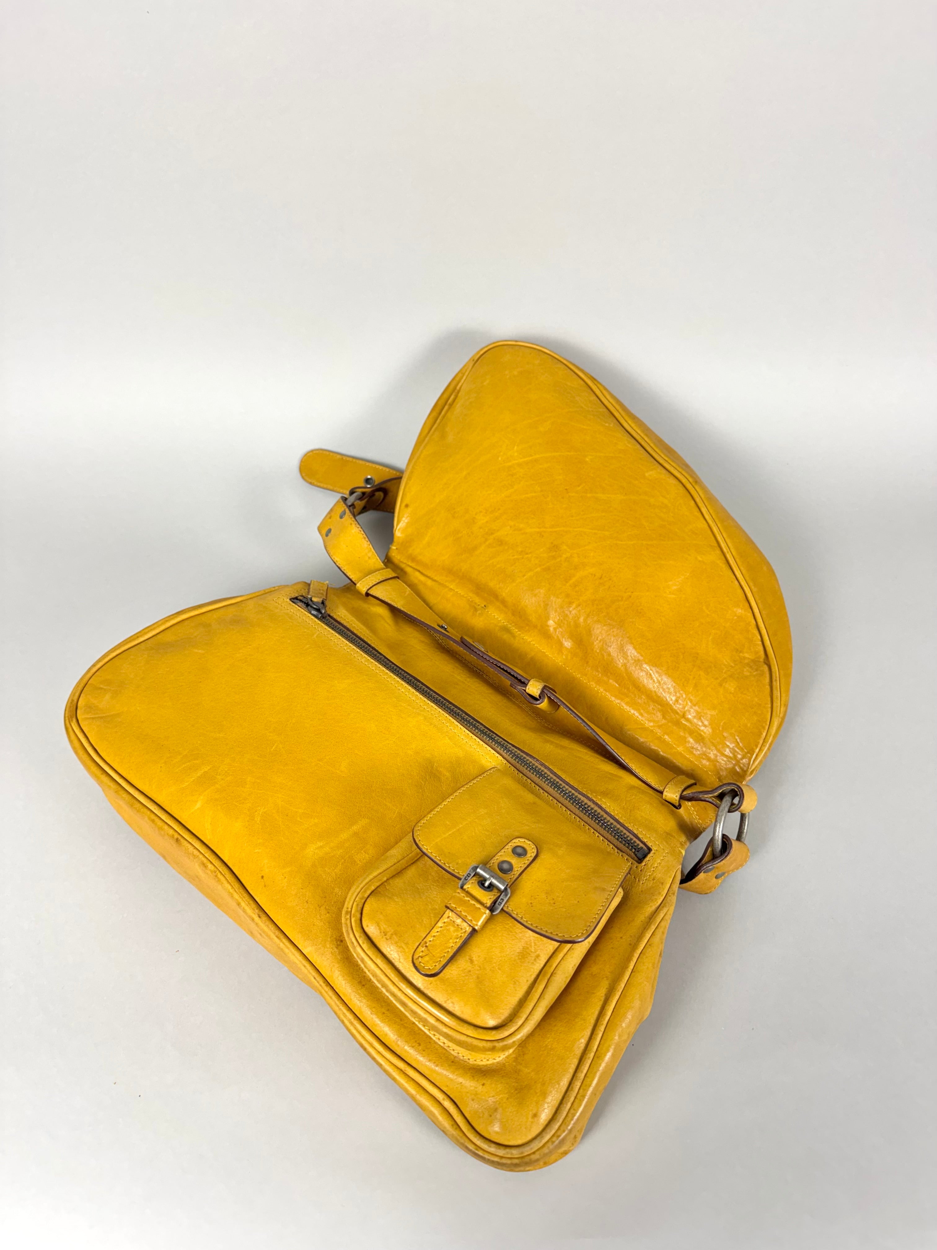 Christian Dior Gaucho Double Leather Yellow
