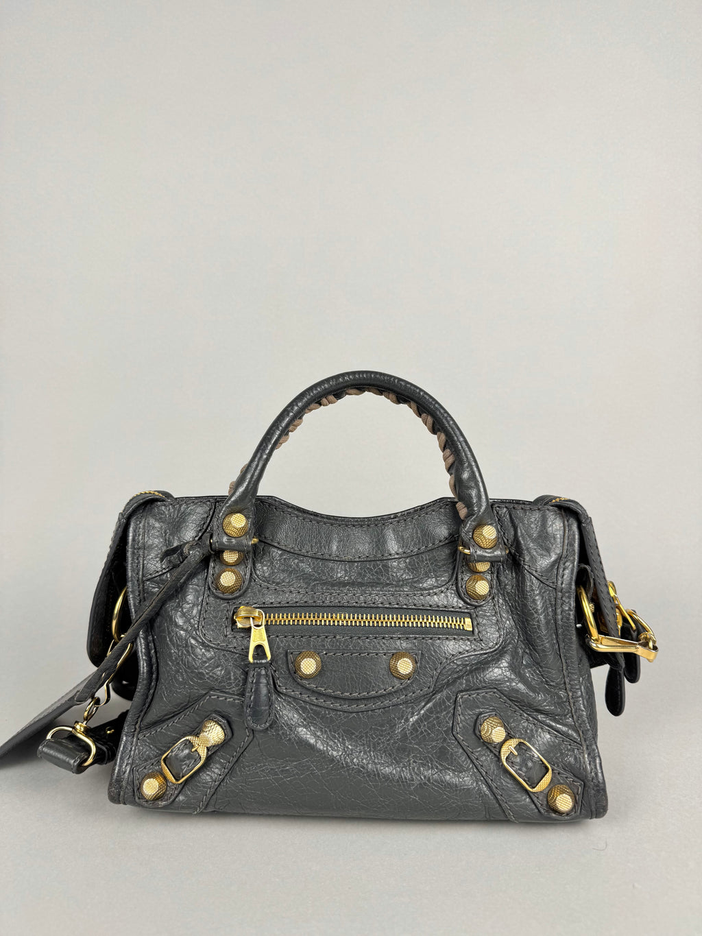 Balenciaga Agneau Mini City Gray Leather