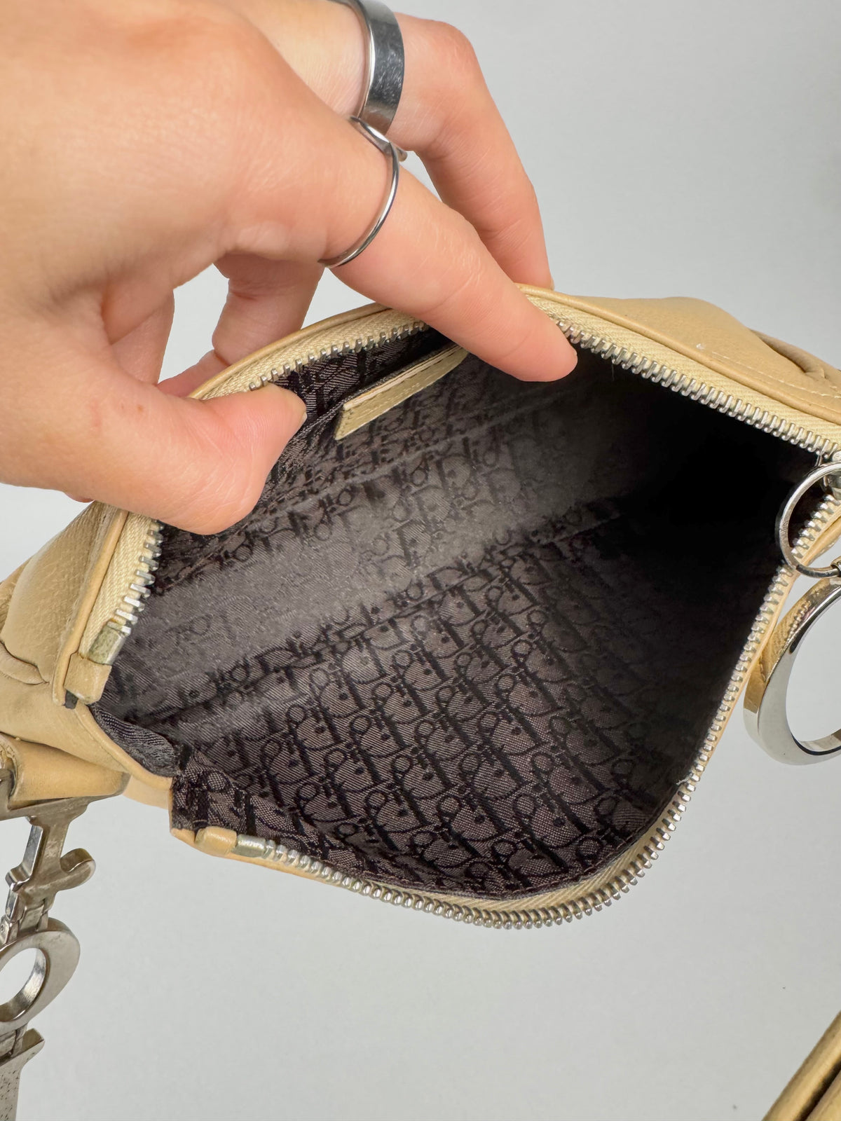 Christian Dior D Charms Leather Pochette
