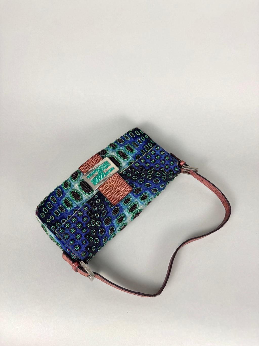 Fendi Baguette Beaded Lizard Victor Vasarely 1997