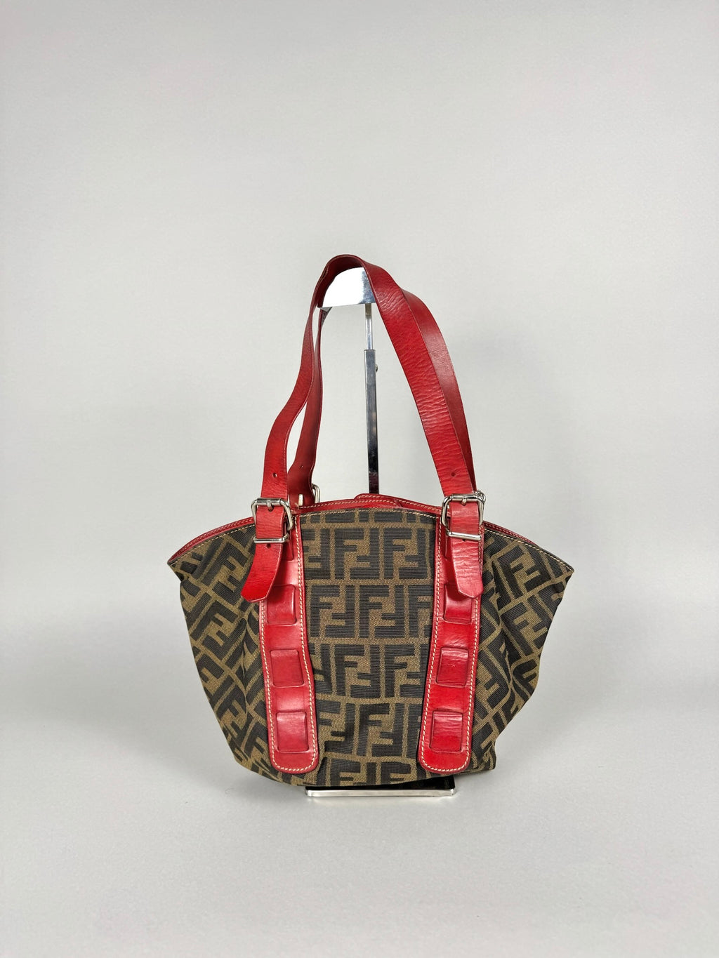 Fendi Monogram Zucca Origami Tote Shoulder Bag
