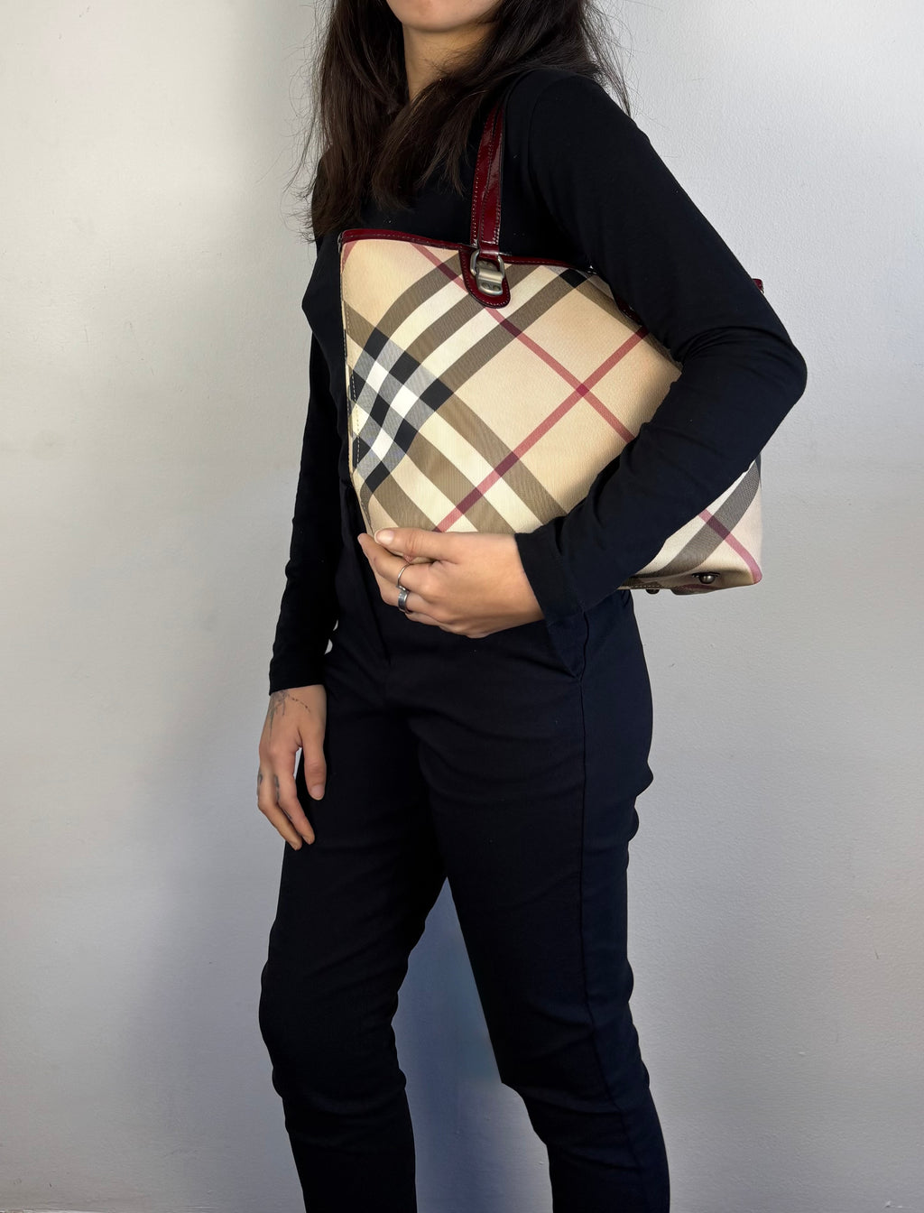 Burberry Nickie Supernova Check Burgundy