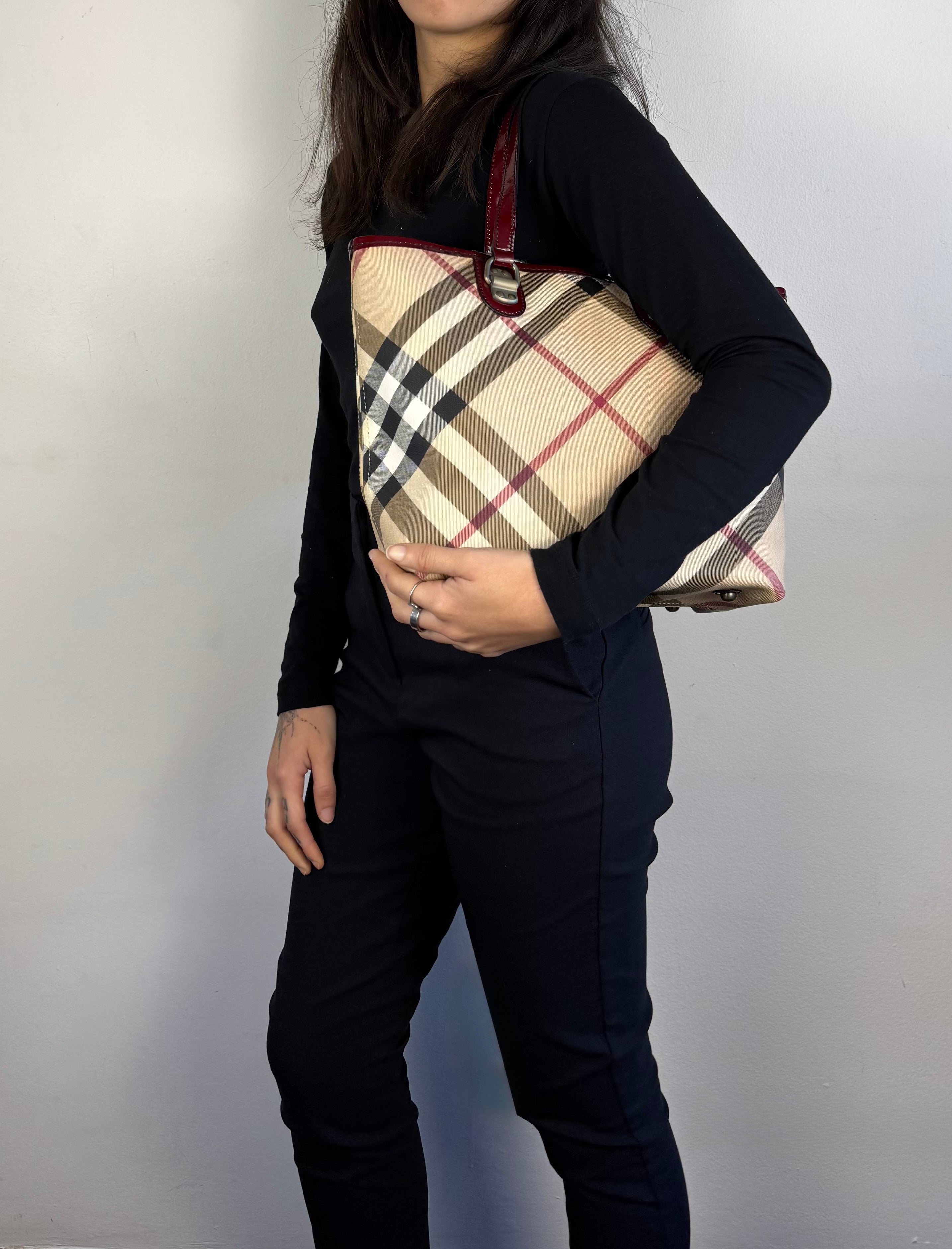 Burberry Nickie Supernova Check Burgundy